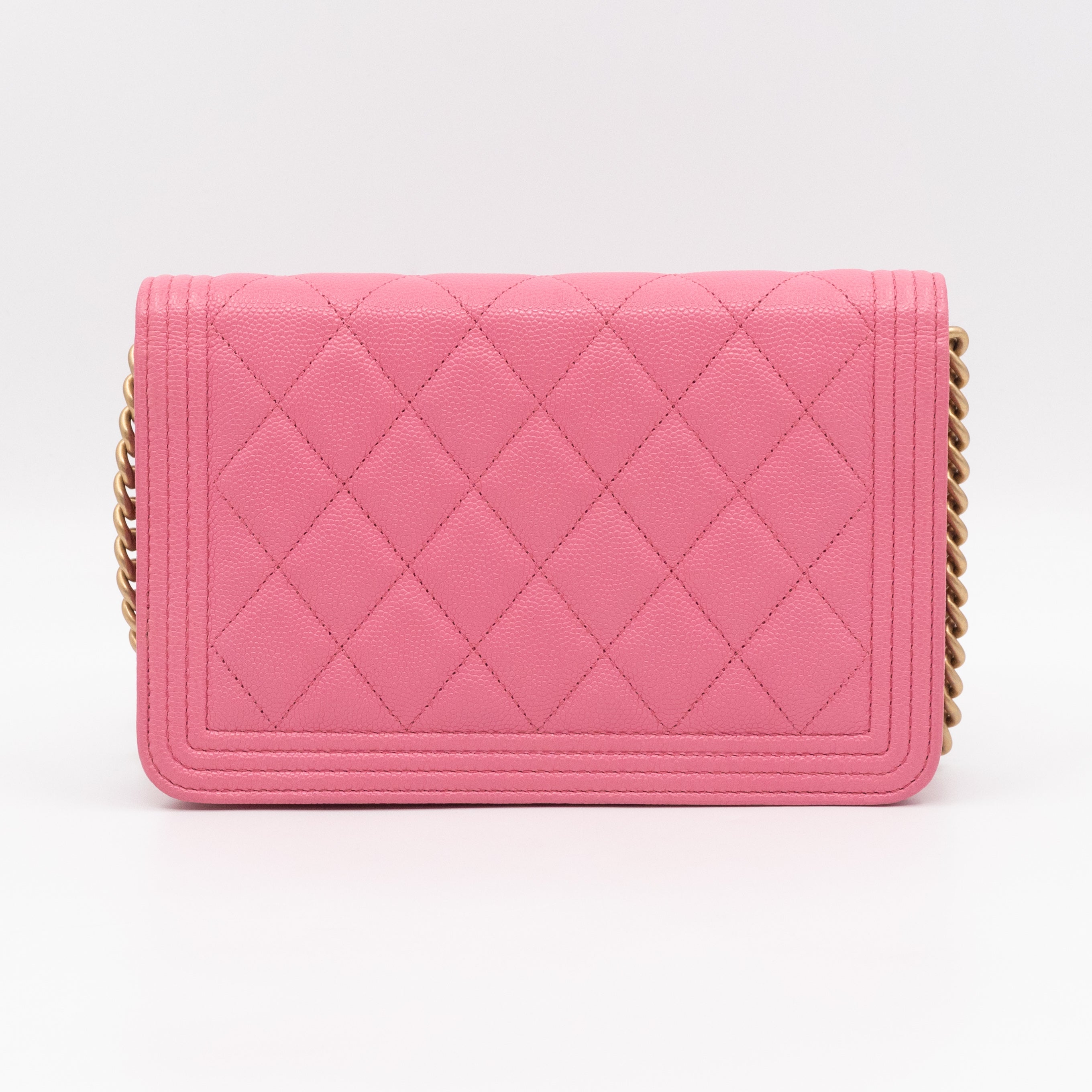 Boy Wallet On Chain Pink Caviar Gold