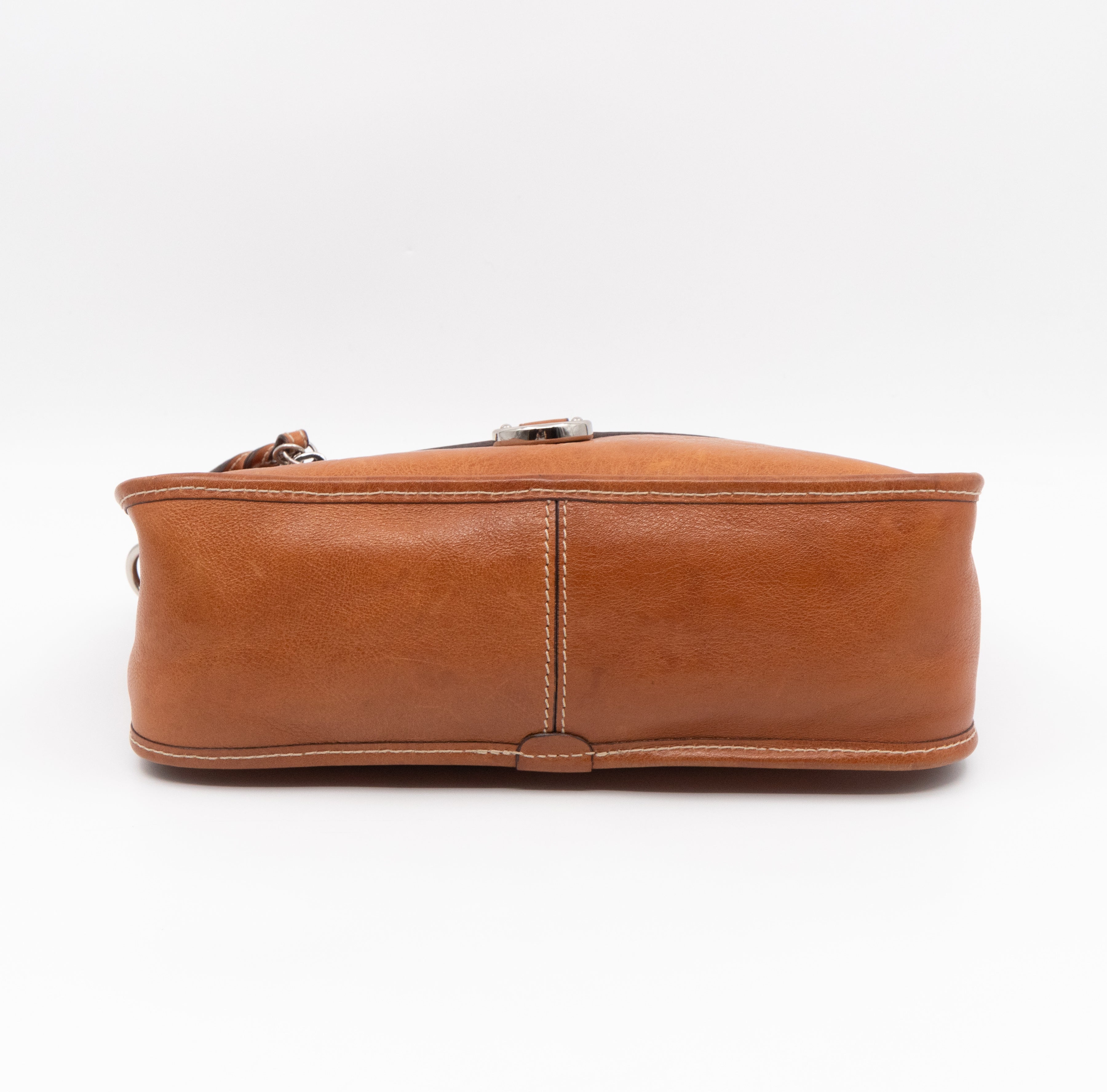 Somerset Satchel Shoulder Bag Oak Brown Calfskin Leather