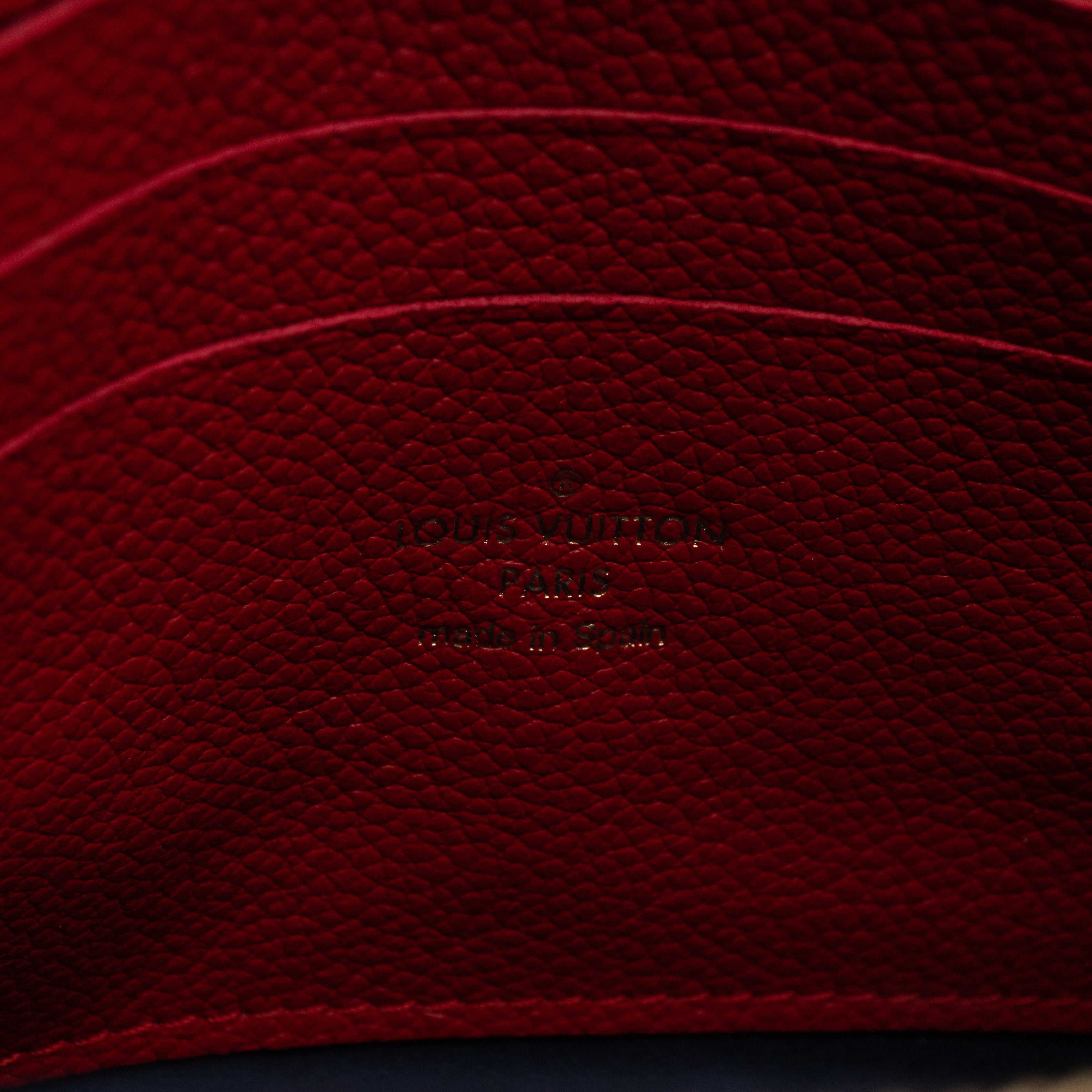 Double Zip Pochette Navy & Red Monogram Empreinte