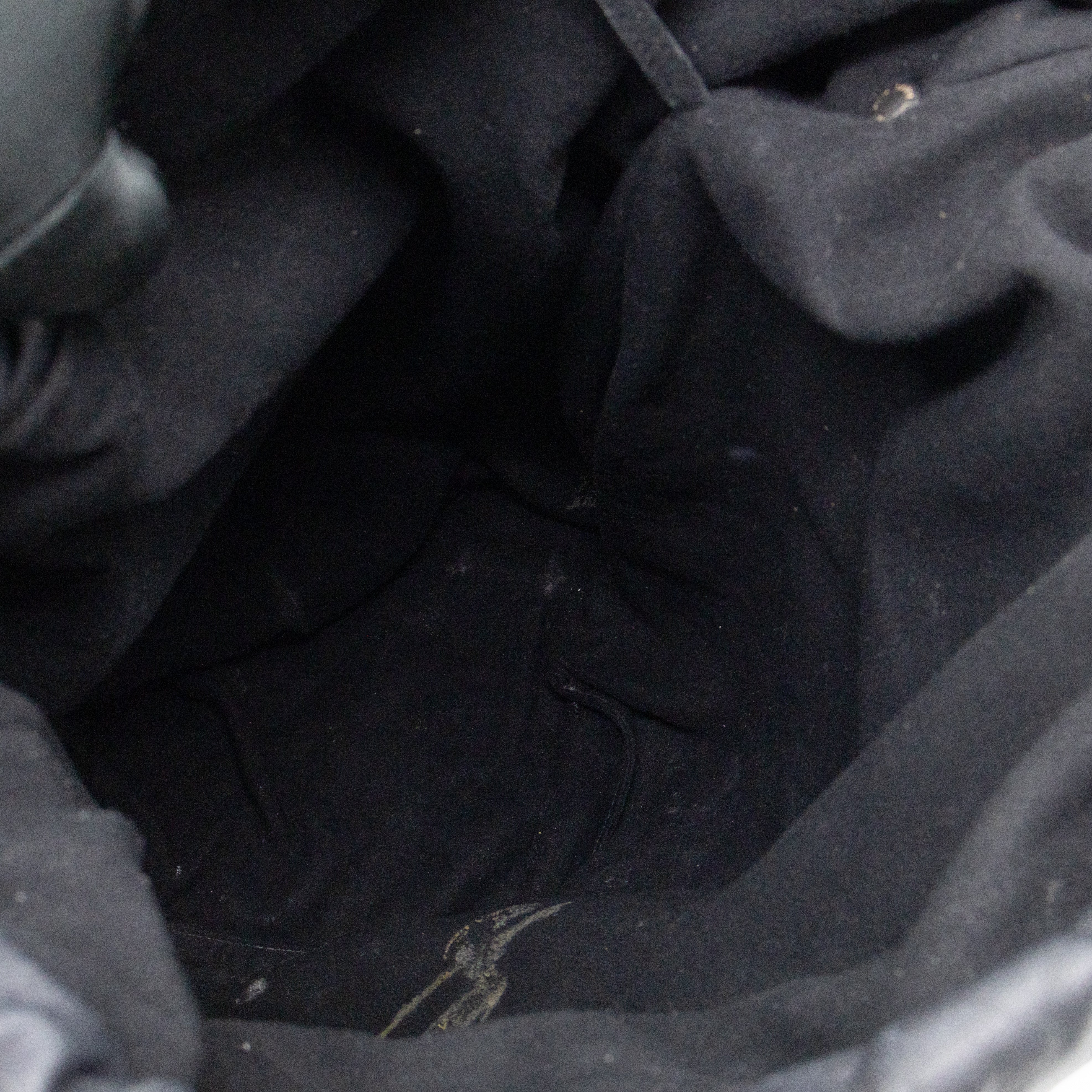 Teddy Drawstring Bucket Bag Black Raffia & Leather