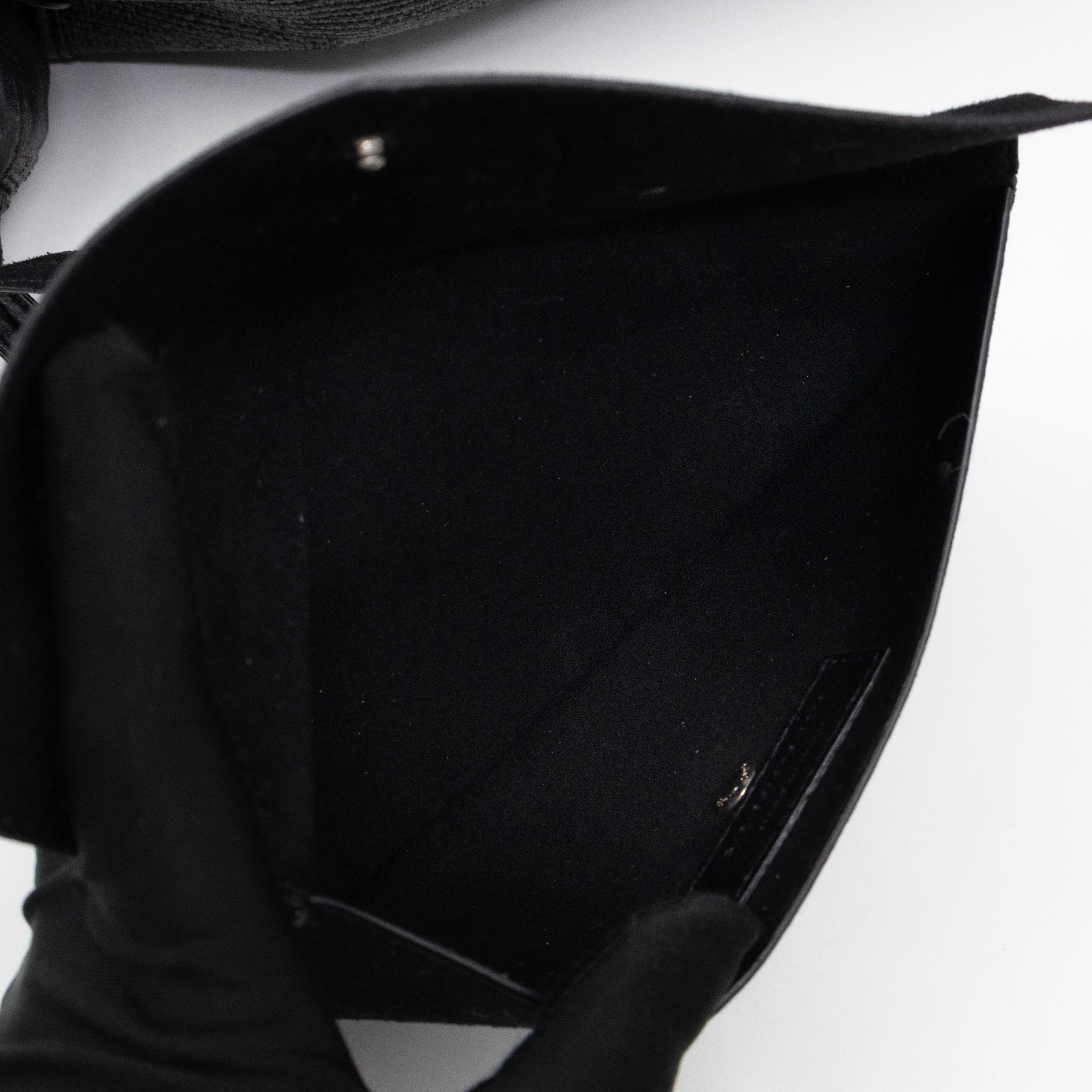 Teddy Drawstring Bucket Bag Black Raffia & Leather