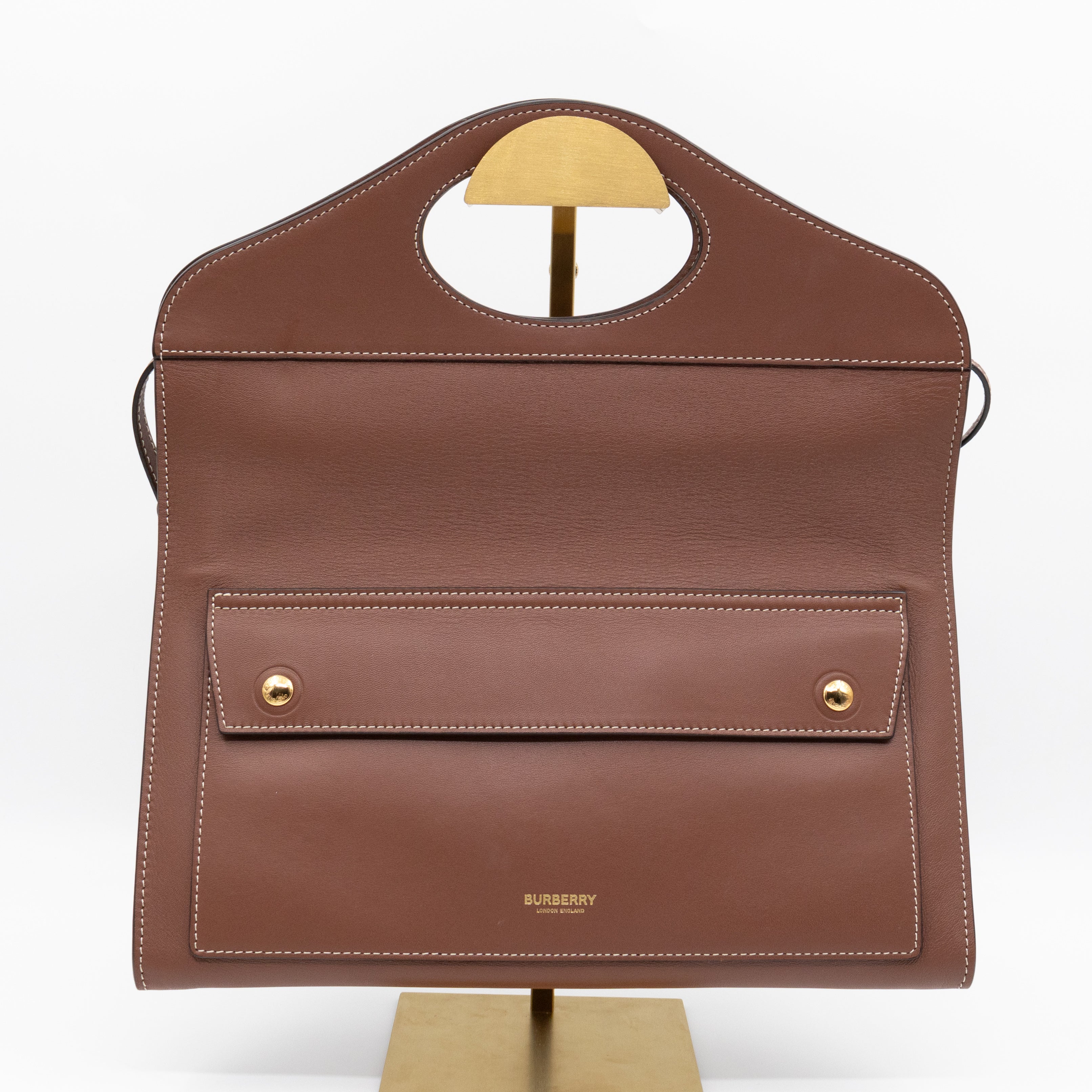 Pocket Clutch Bag Brown Leather