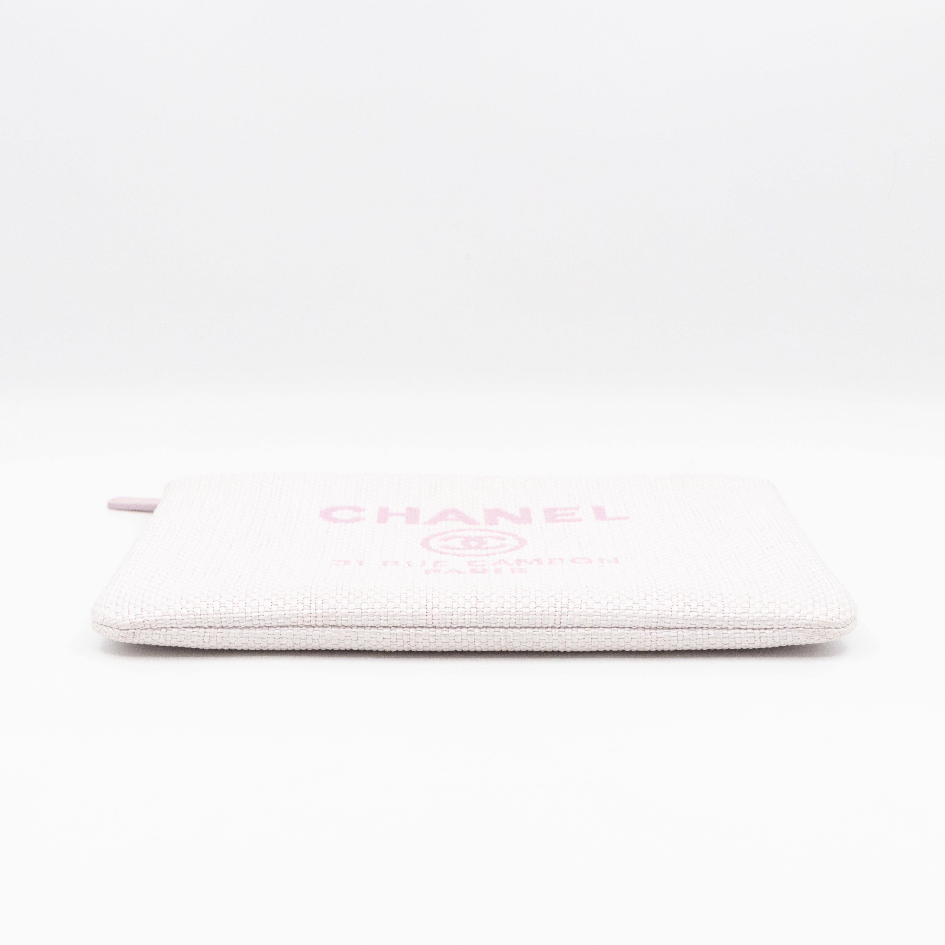 Large Deauville Pouch Light Pink Raffia