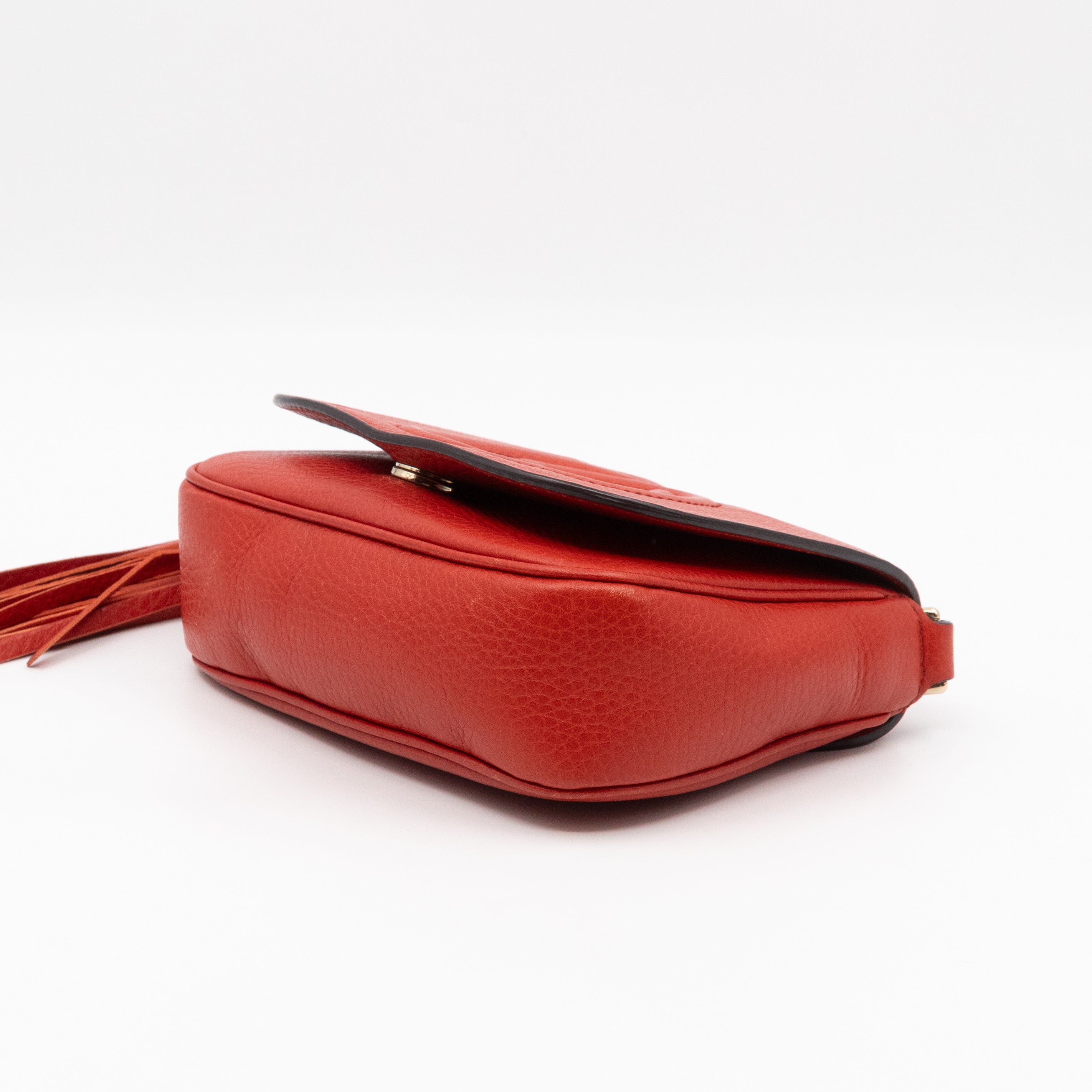 Mini Soho Flap Bag Orange Leather