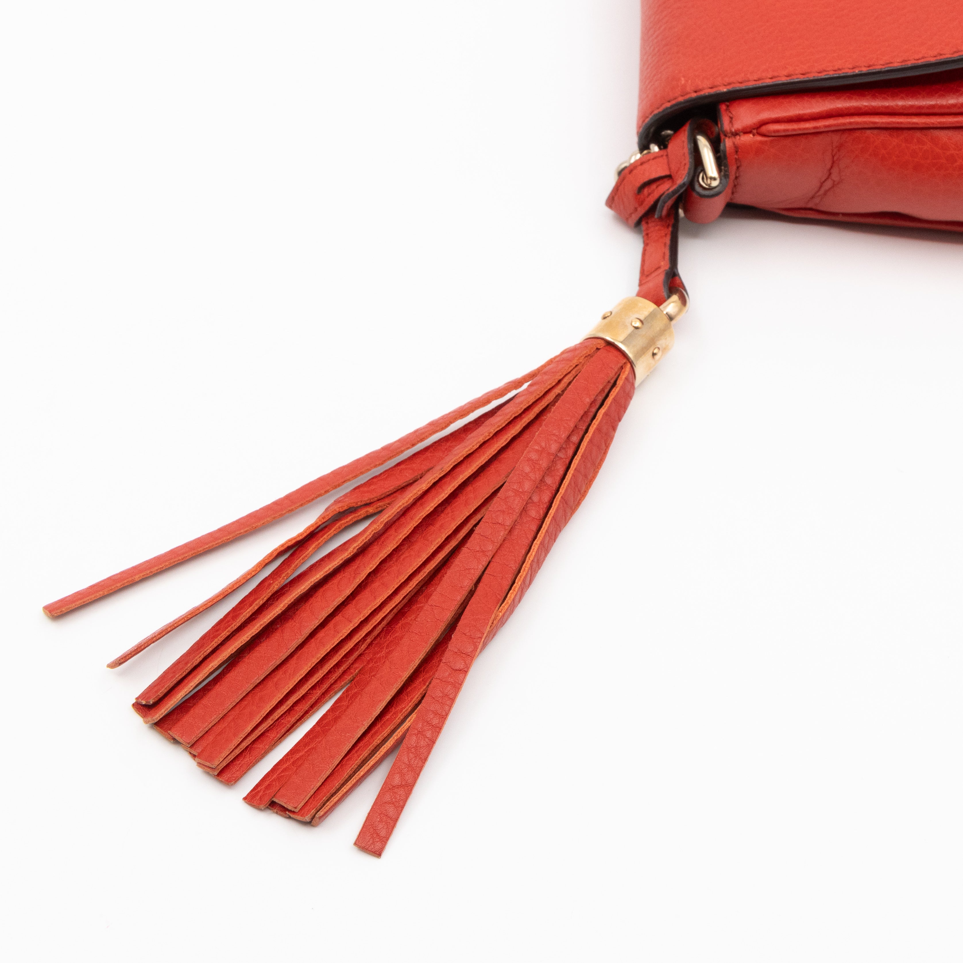 Mini Soho Flap Bag Orange Leather