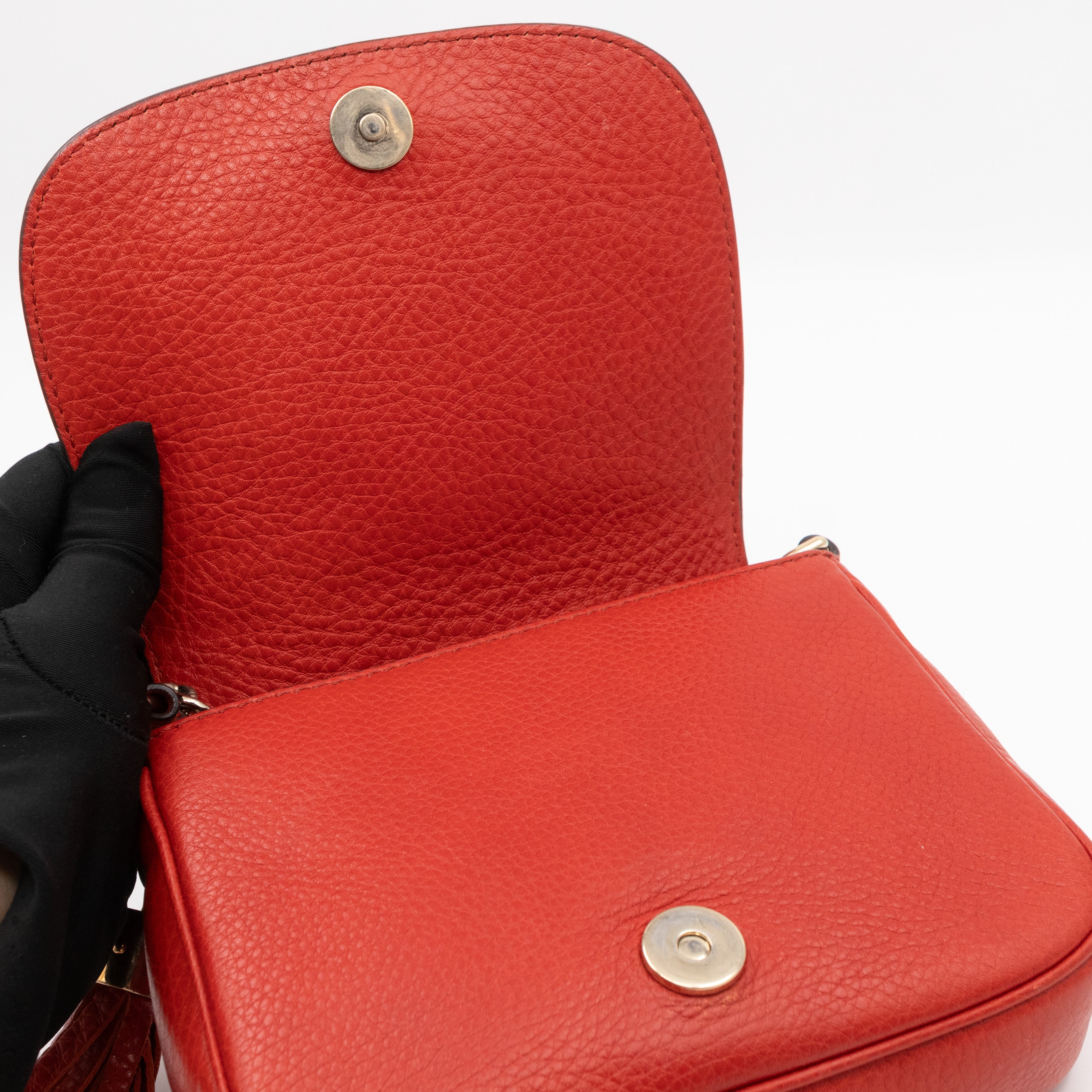 Mini Soho Flap Bag Orange Leather