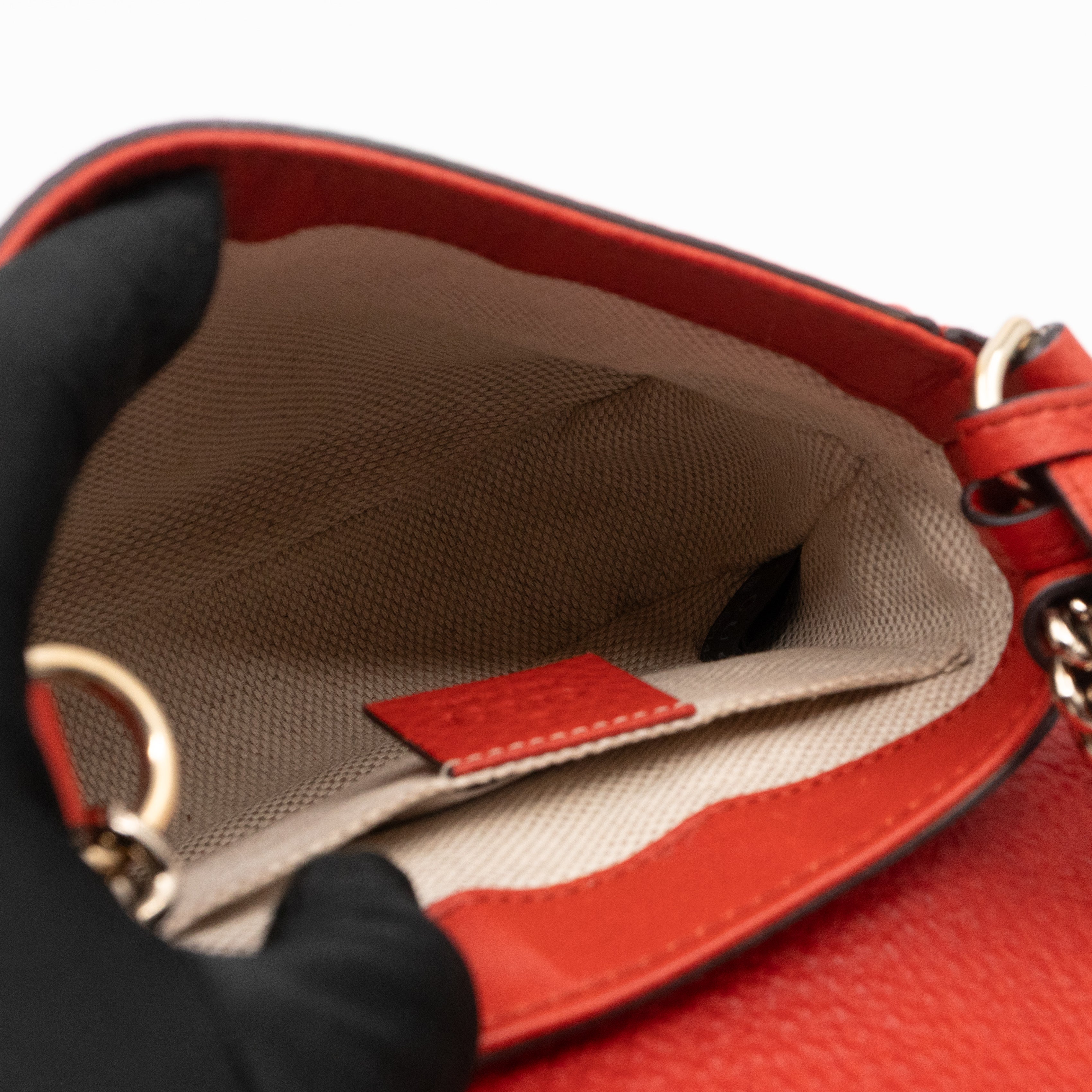 Mini Soho Flap Bag Orange Leather