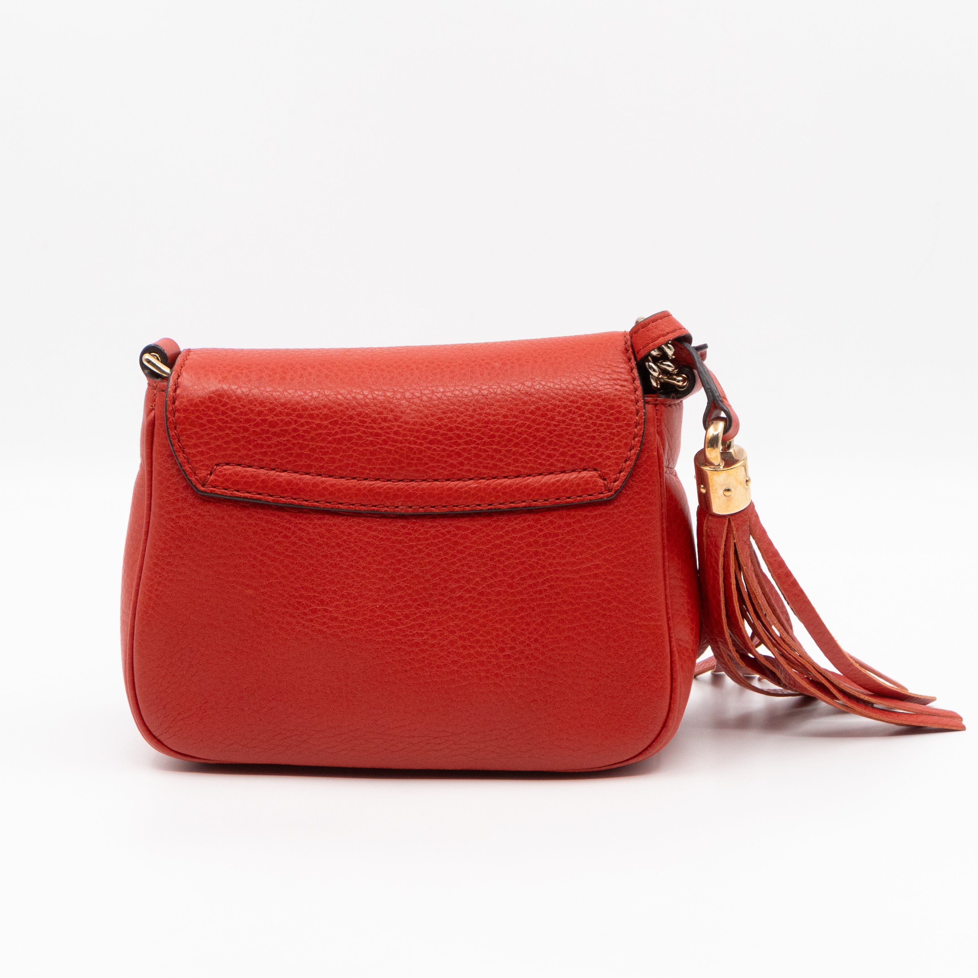 Mini Soho Flap Bag Orange Leather