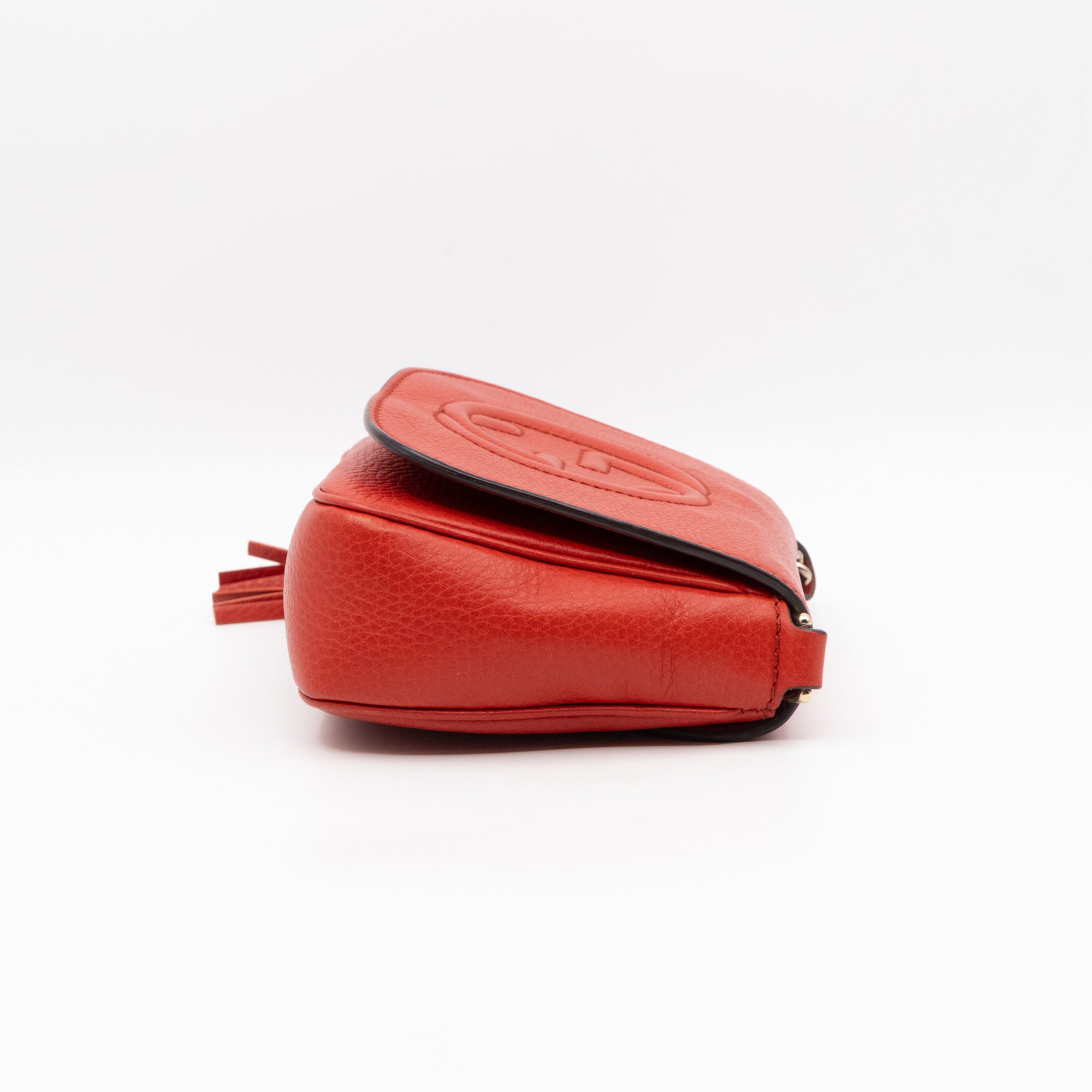 Mini Soho Flap Bag Orange Leather