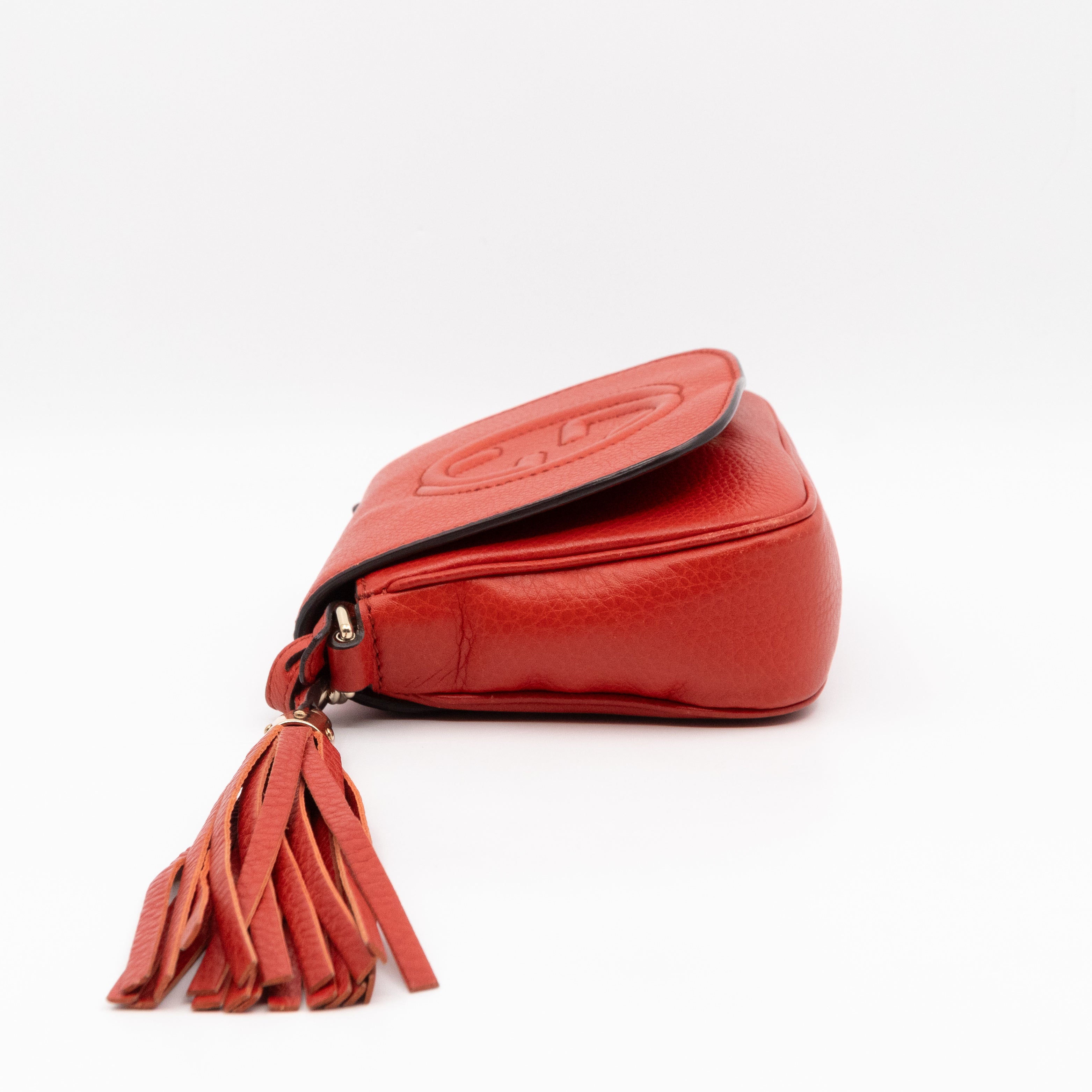 Mini Soho Flap Bag Orange Leather