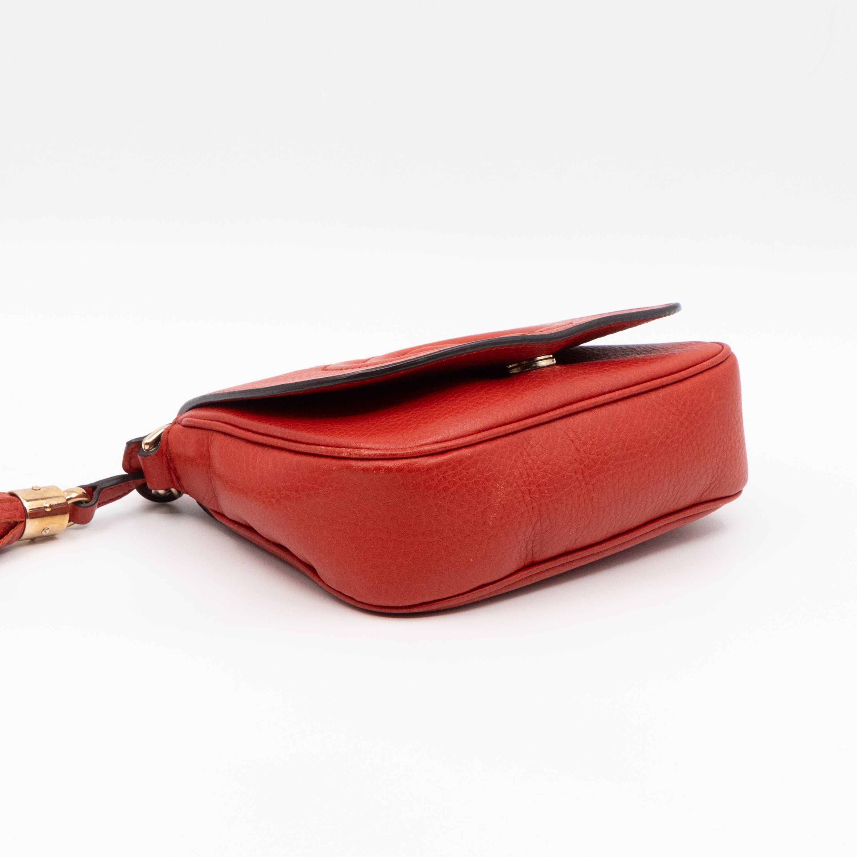 Mini Soho Flap Bag Orange Leather