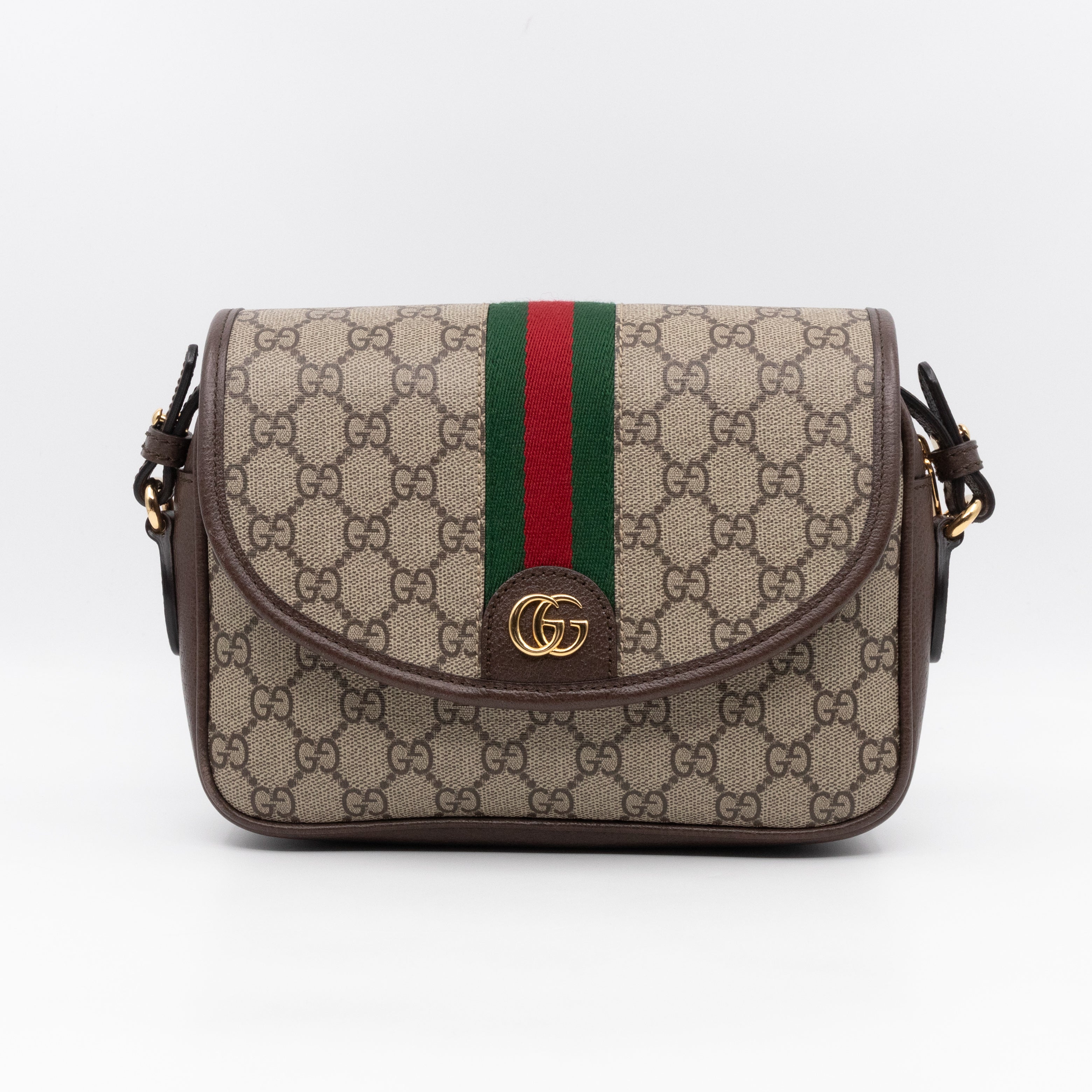 Ophidia GG Small Shoulder Bag GG Supreme Brown