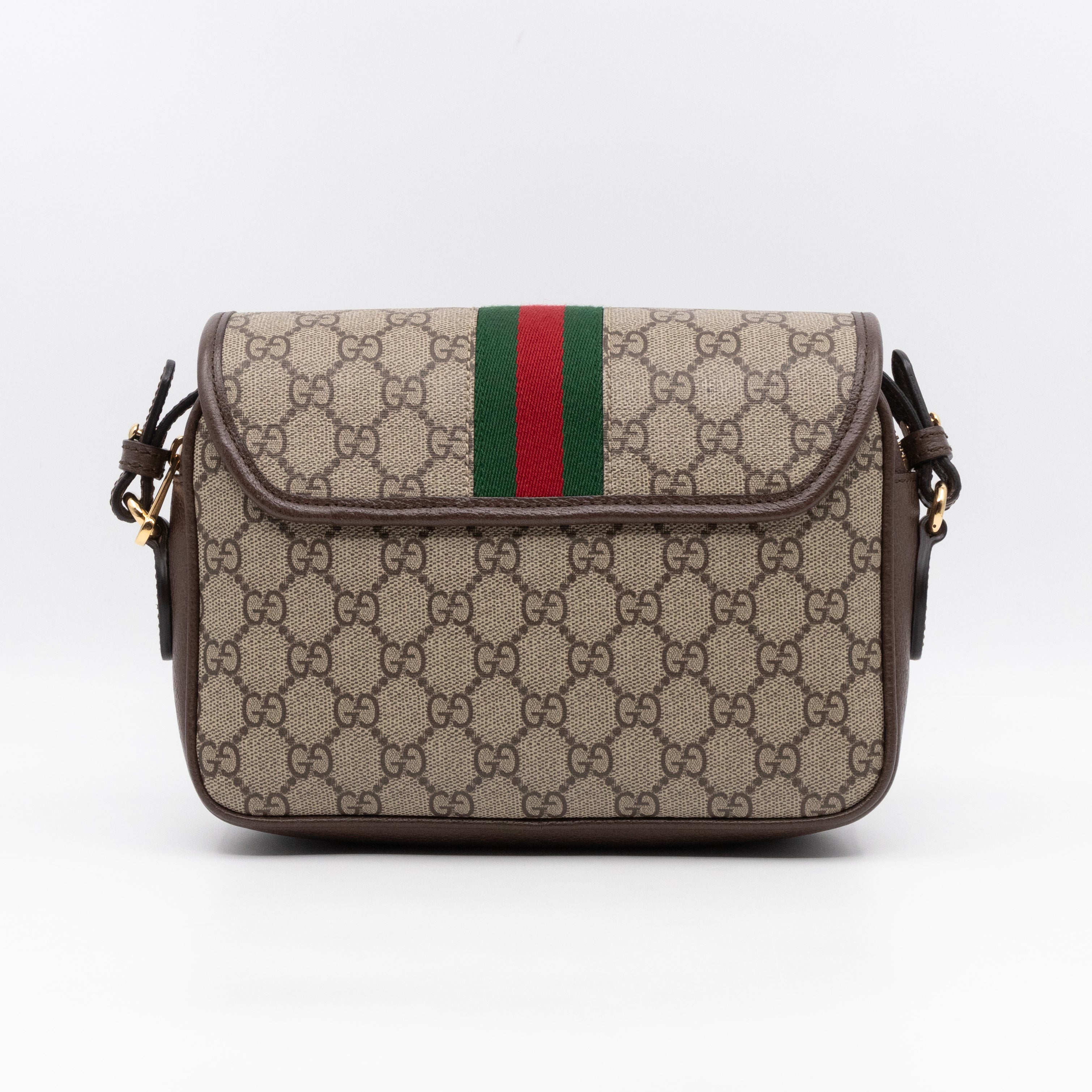 Ophidia GG Small Shoulder Bag GG Supreme Brown