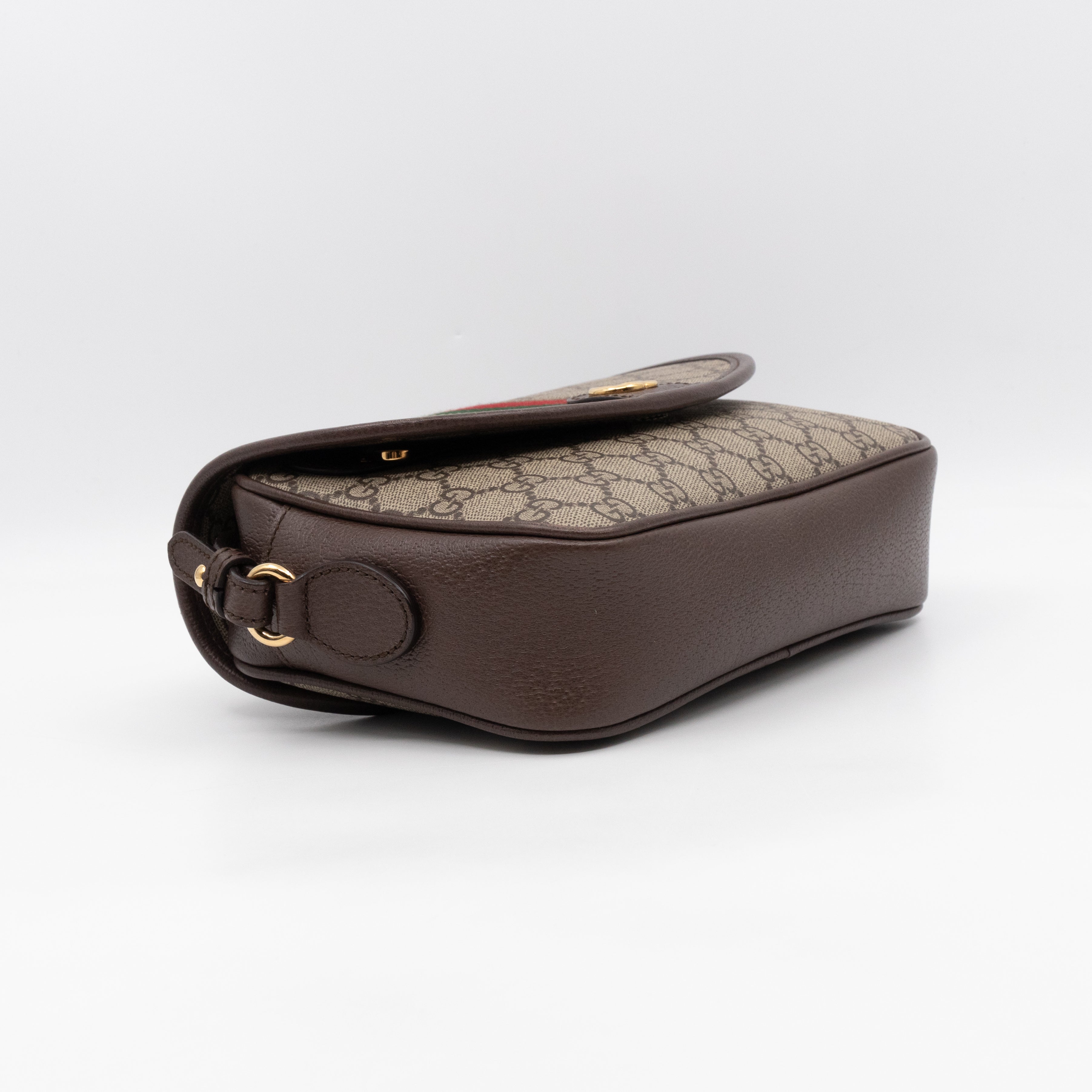Ophidia GG Small Shoulder Bag GG Supreme Brown