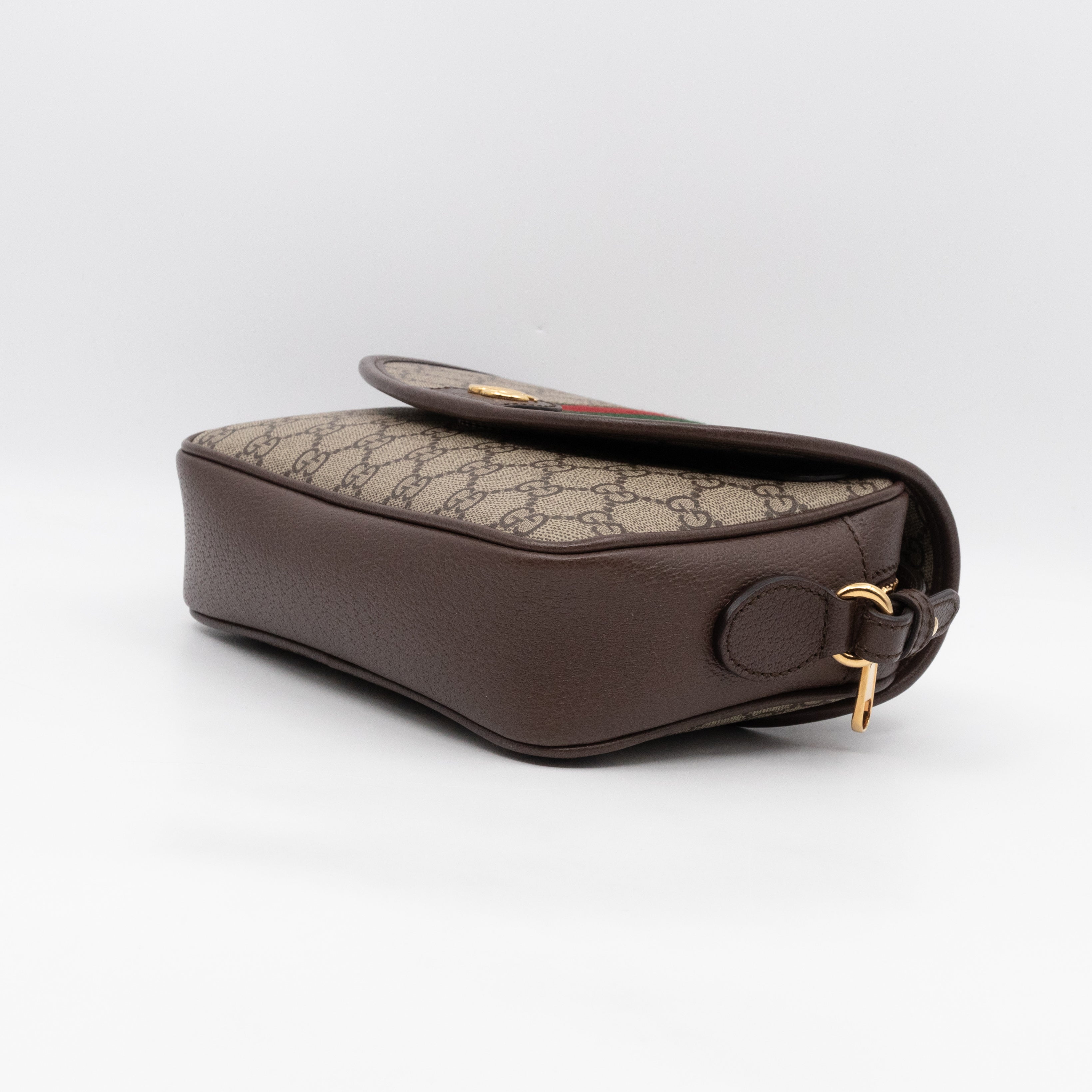 Ophidia GG Small Shoulder Bag GG Supreme Brown