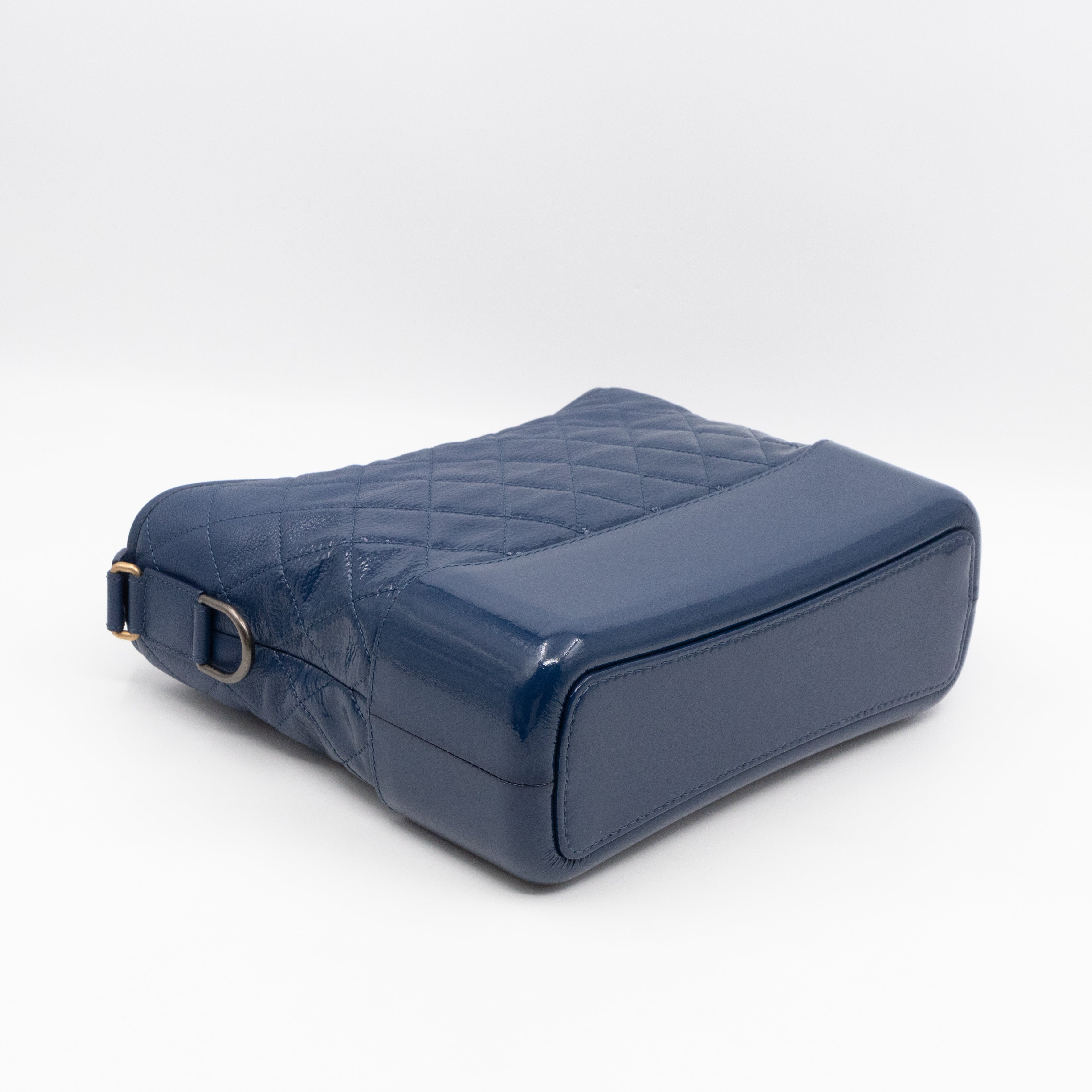 Gabrielle Hobo Large Dark Blue Goatskin Leather