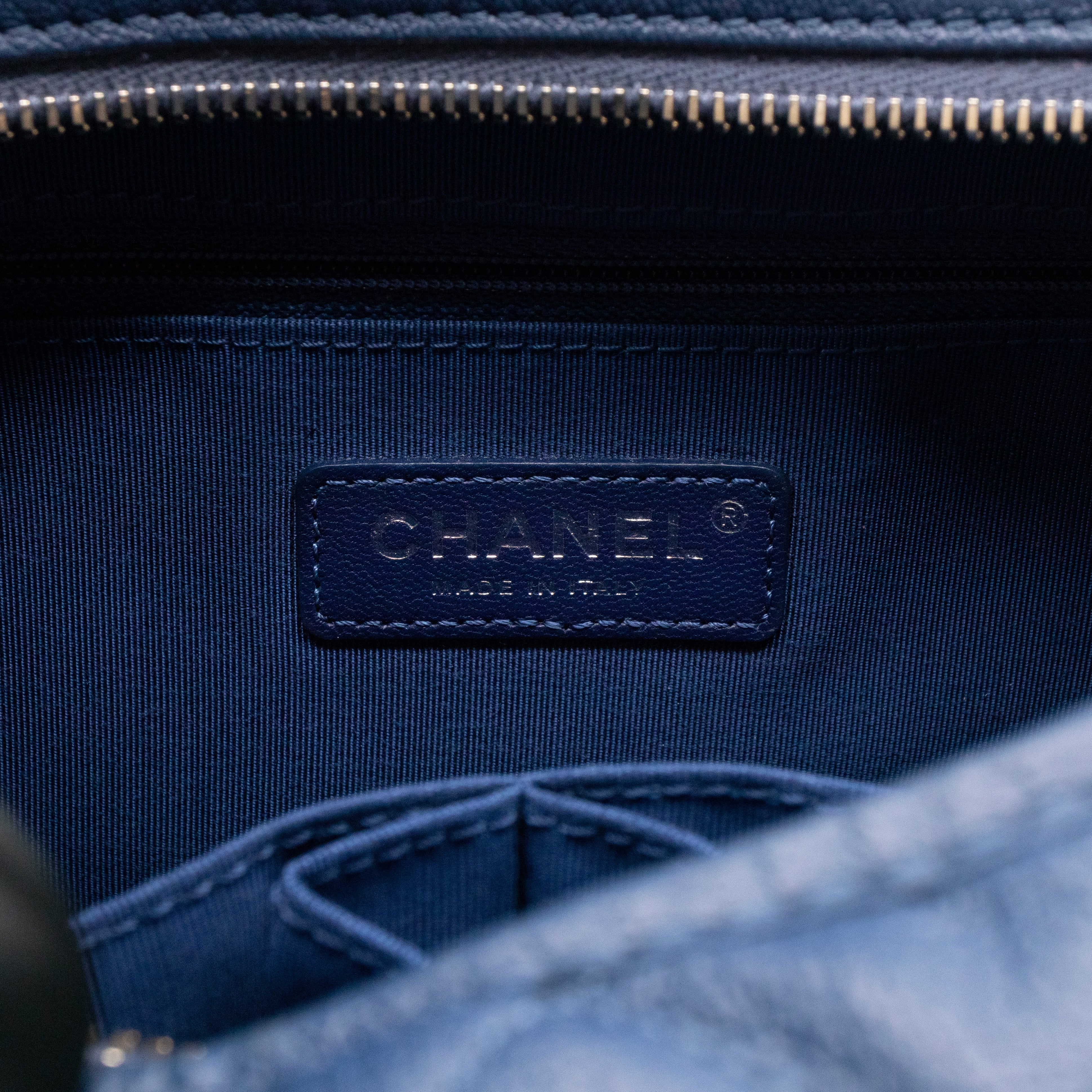 Gabrielle Hobo Large Dark Blue Goatskin Leather