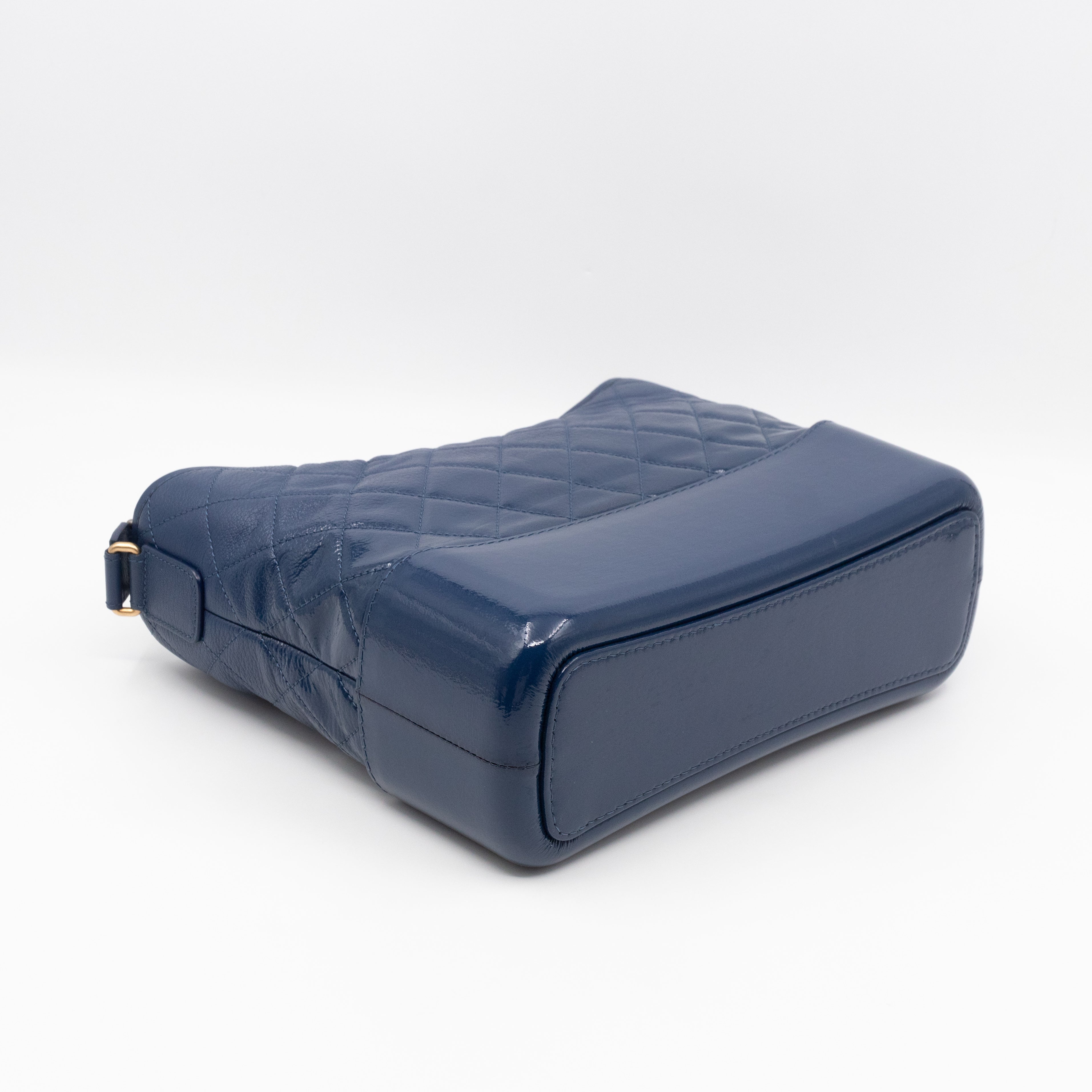 Gabrielle Hobo Large Dark Blue Goatskin Leather