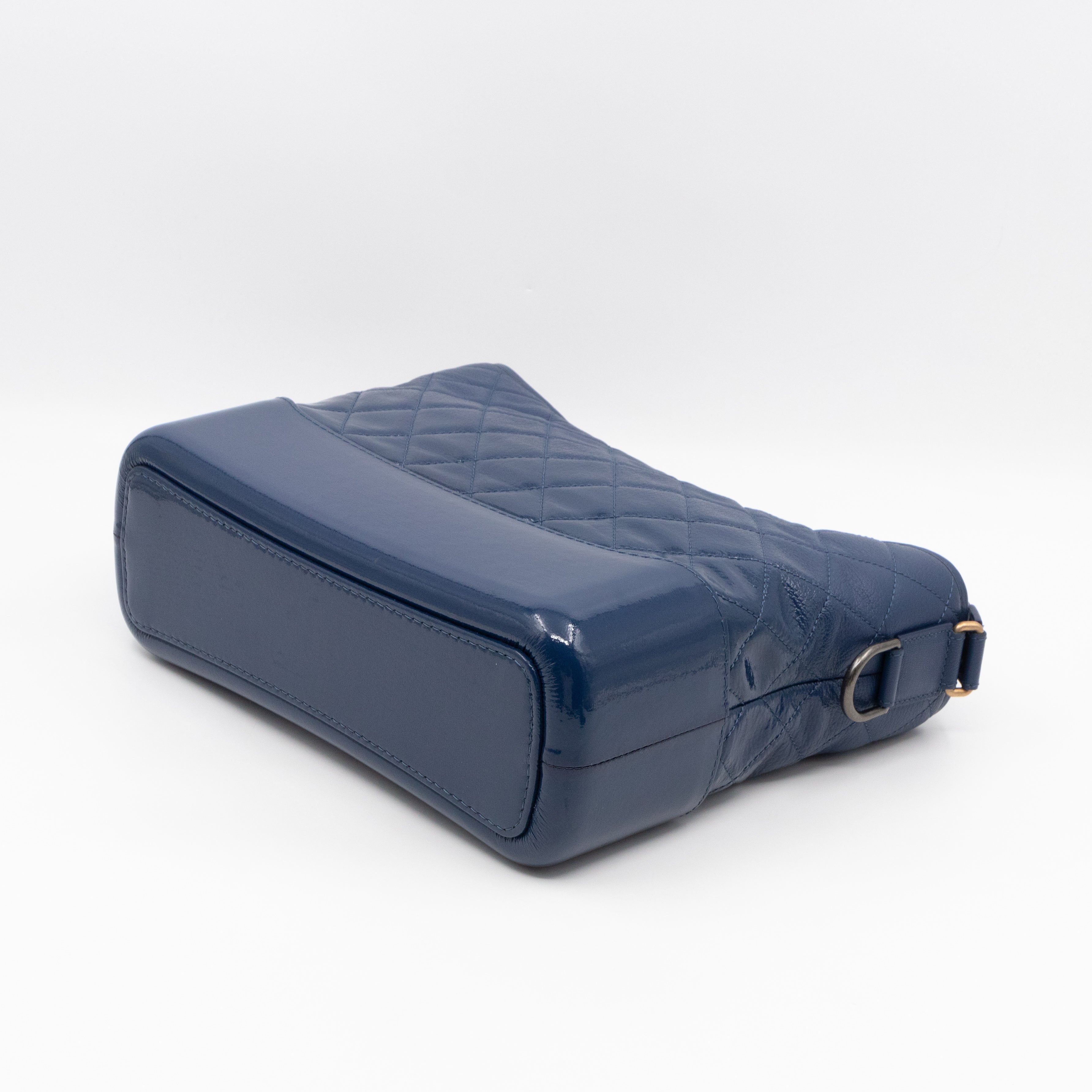 Gabrielle Hobo Large Dark Blue Goatskin Leather