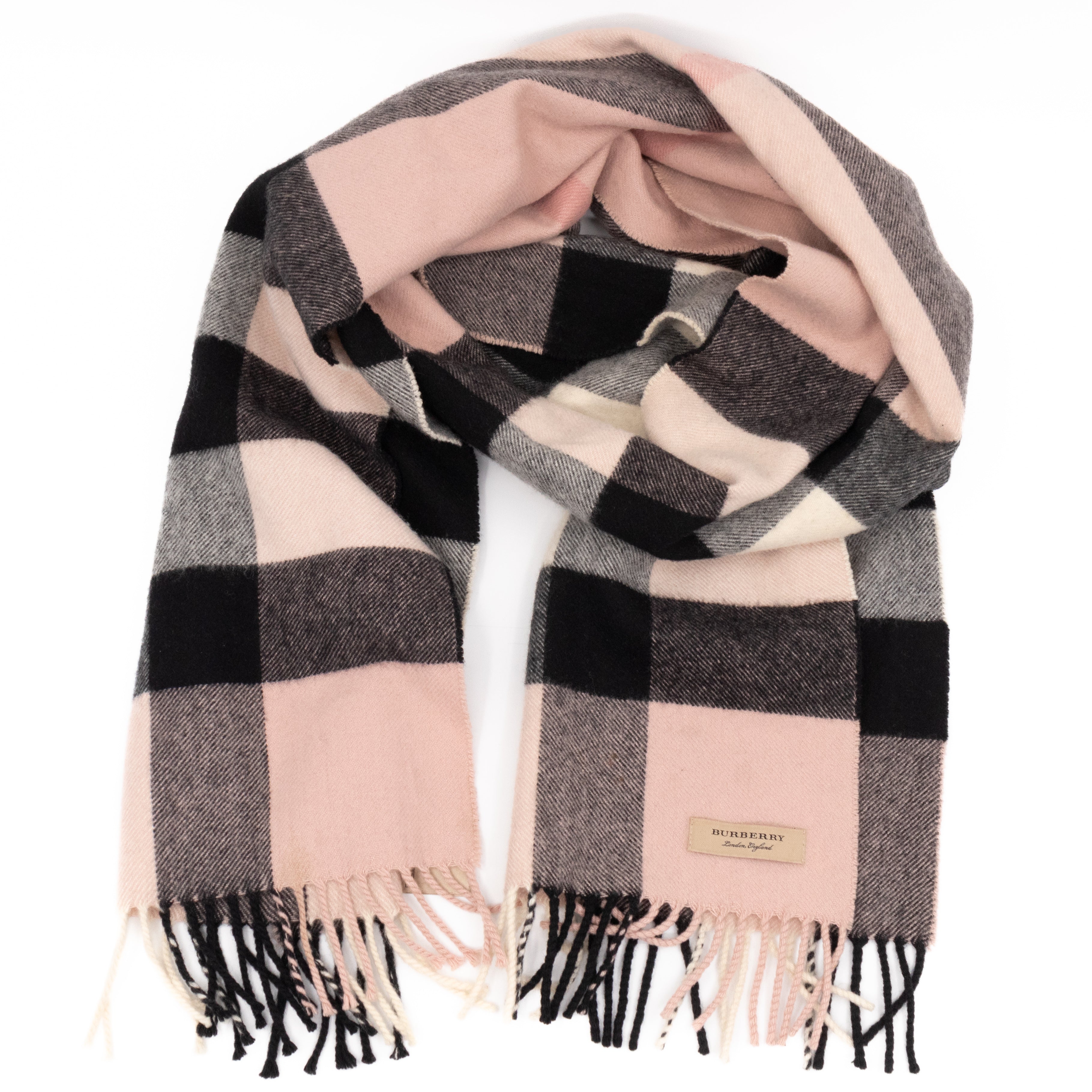 Cashmere Scarf Ash Rose Check