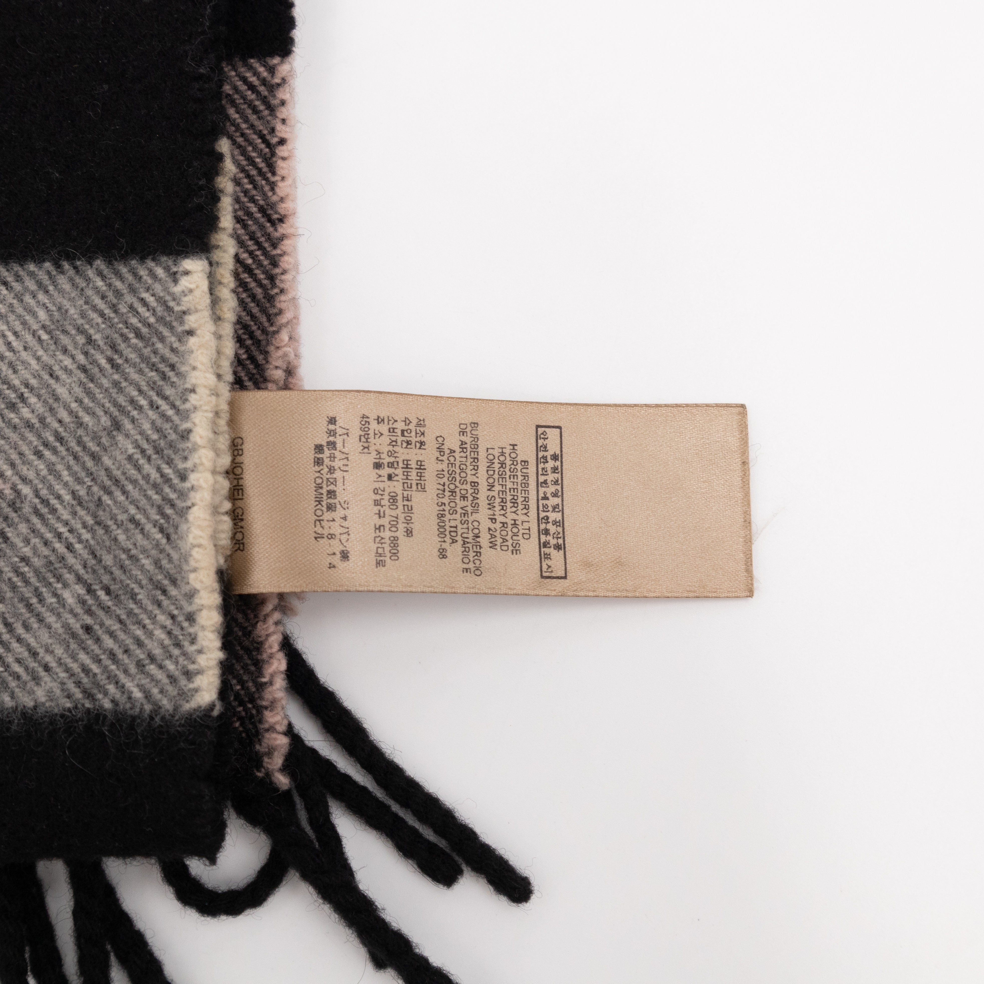 Cashmere Scarf Ash Rose Check