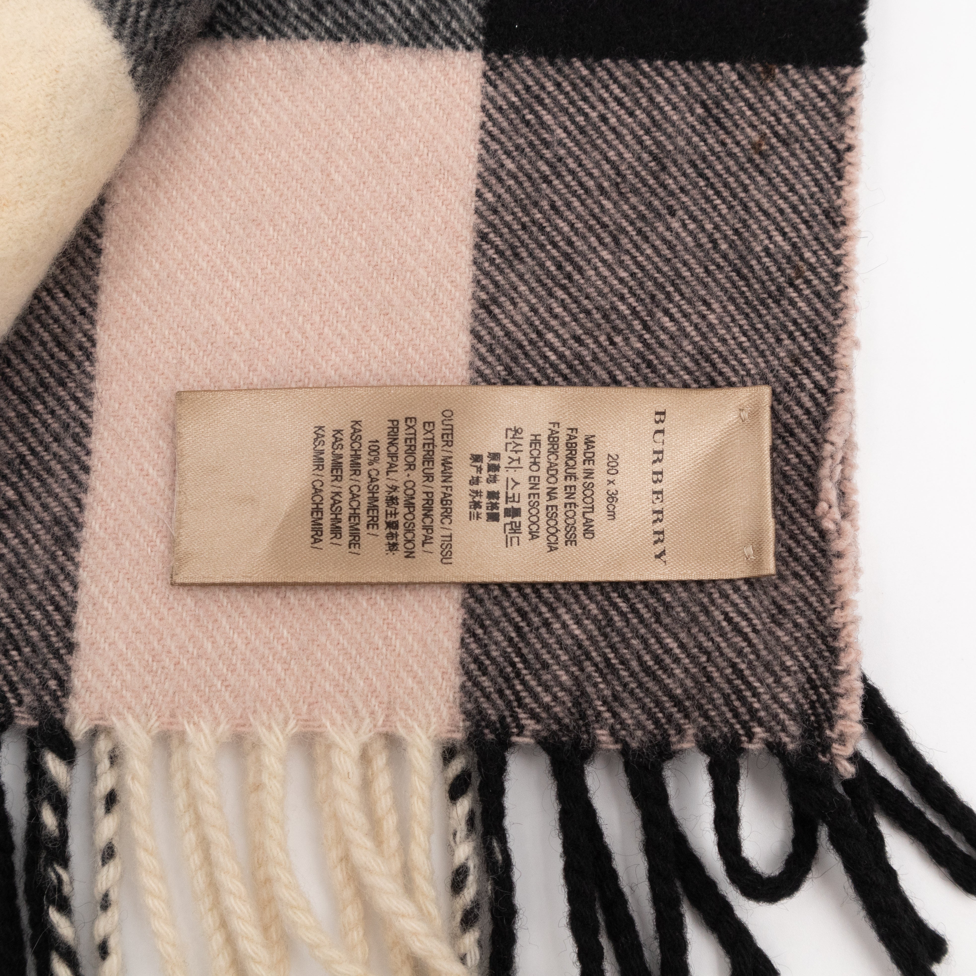 Cashmere Scarf Ash Rose Check
