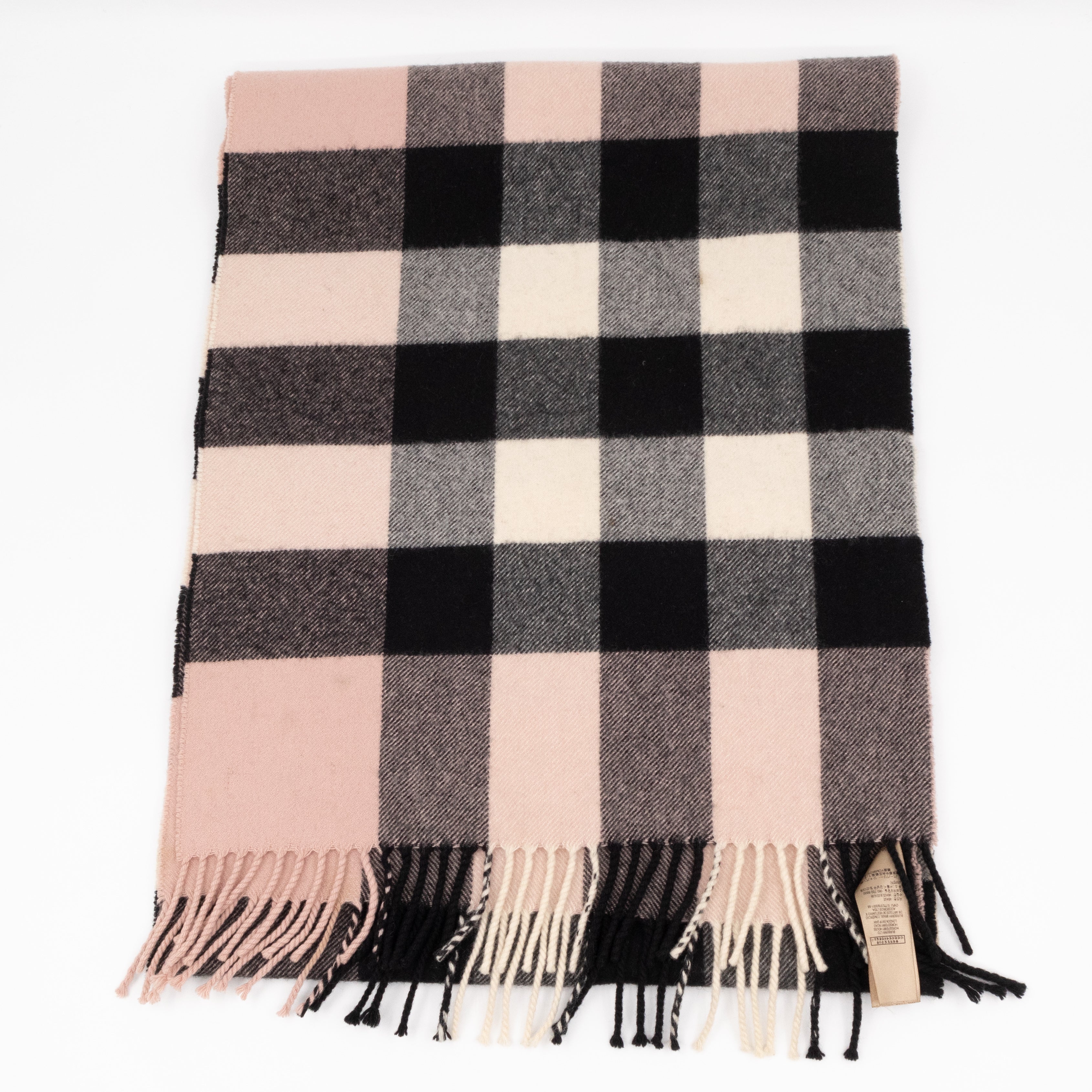 Cashmere Scarf Ash Rose Check
