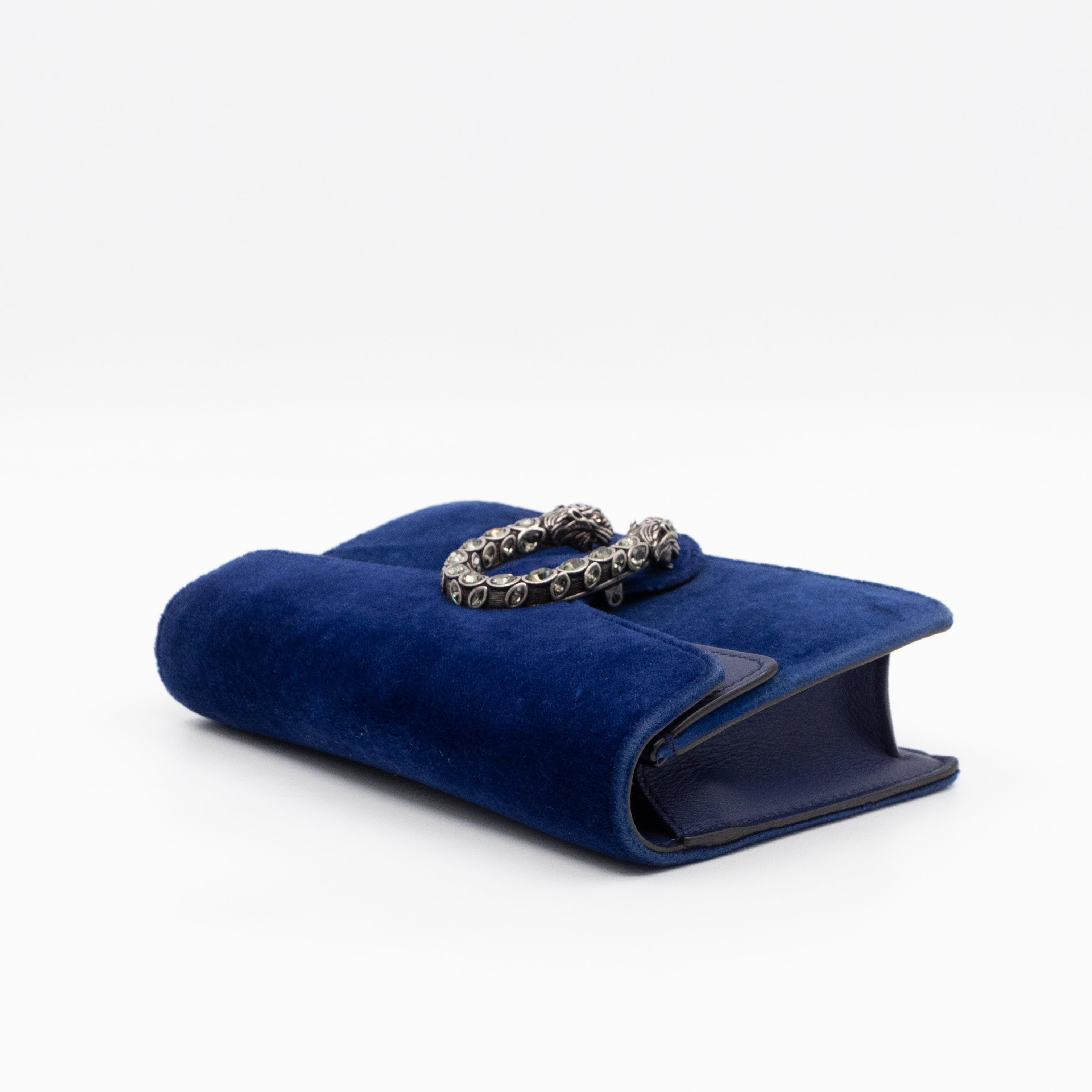 Dionysus Super Mini Blue Velvet Leather