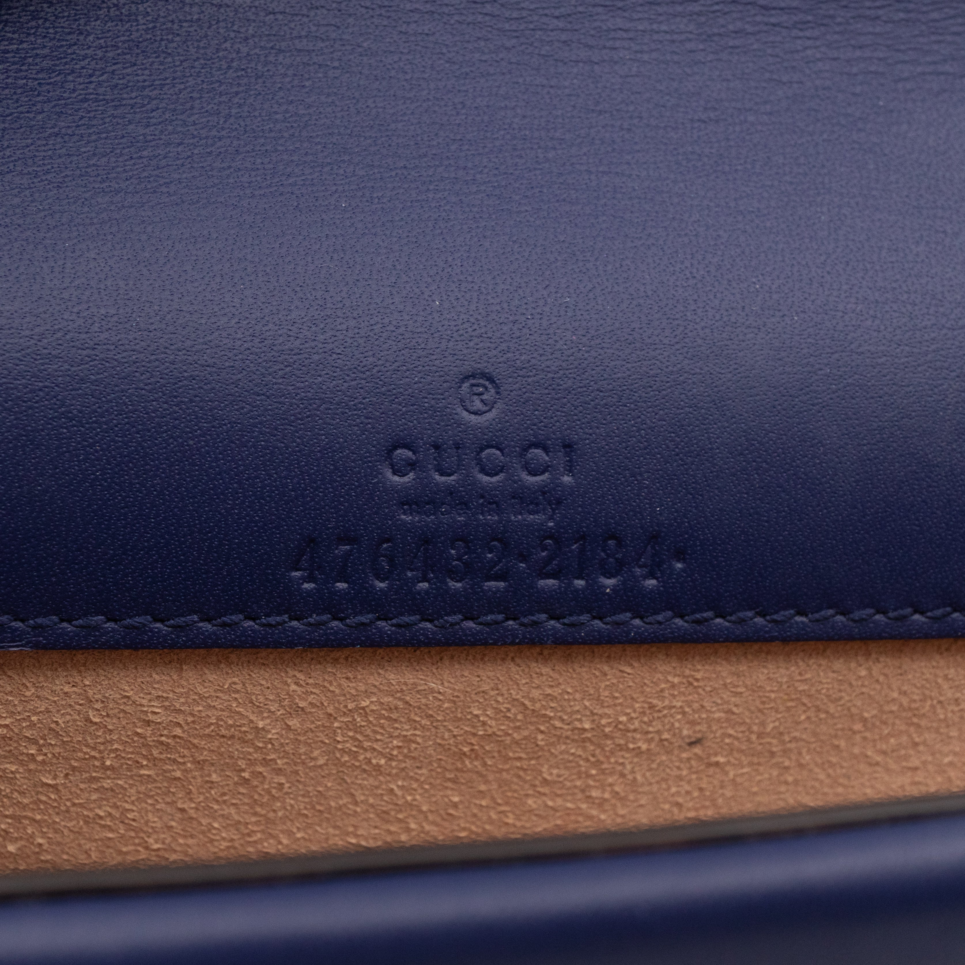 Dionysus Super Mini Blue Velvet Leather