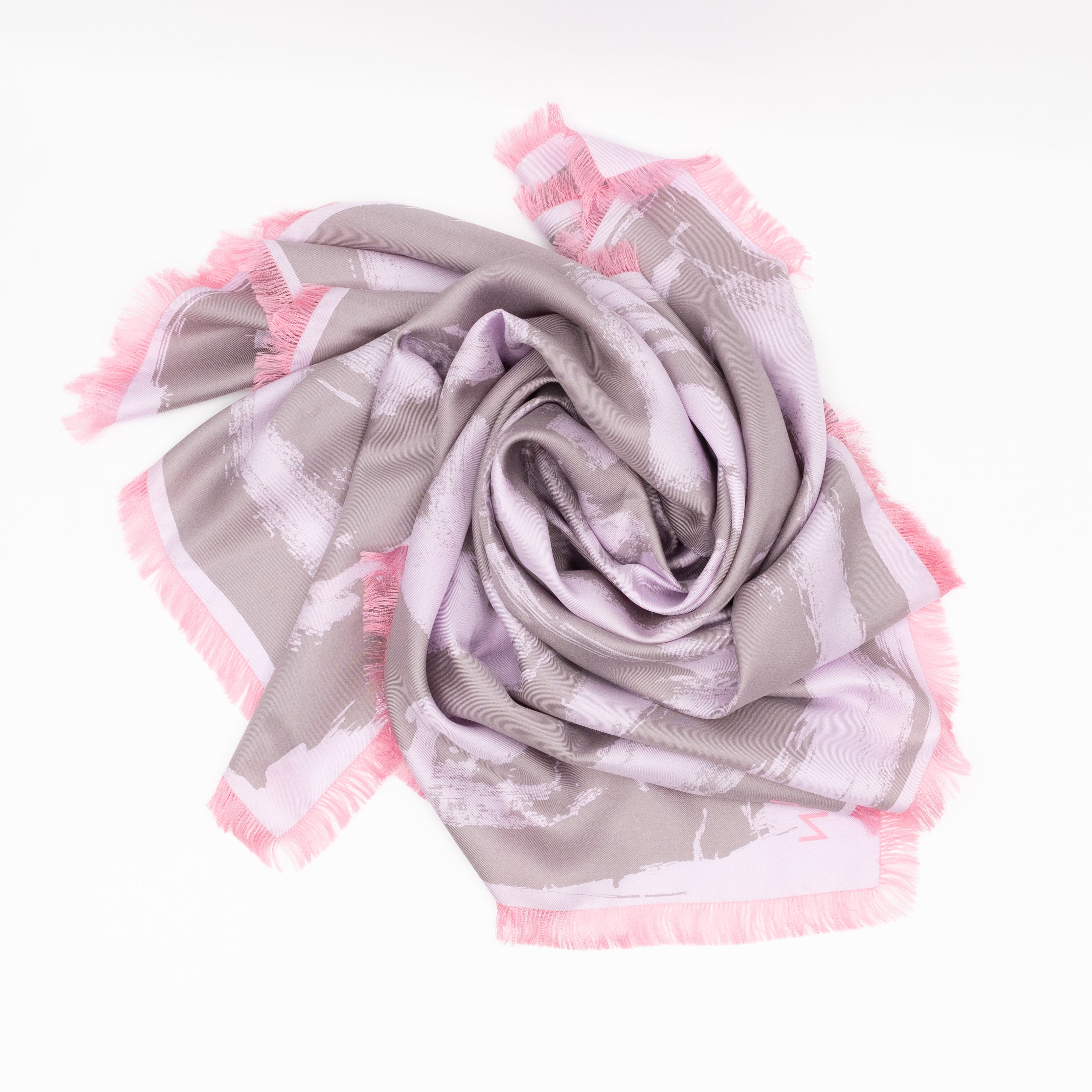 Arty Flower Square Silk 90 Light Pink
