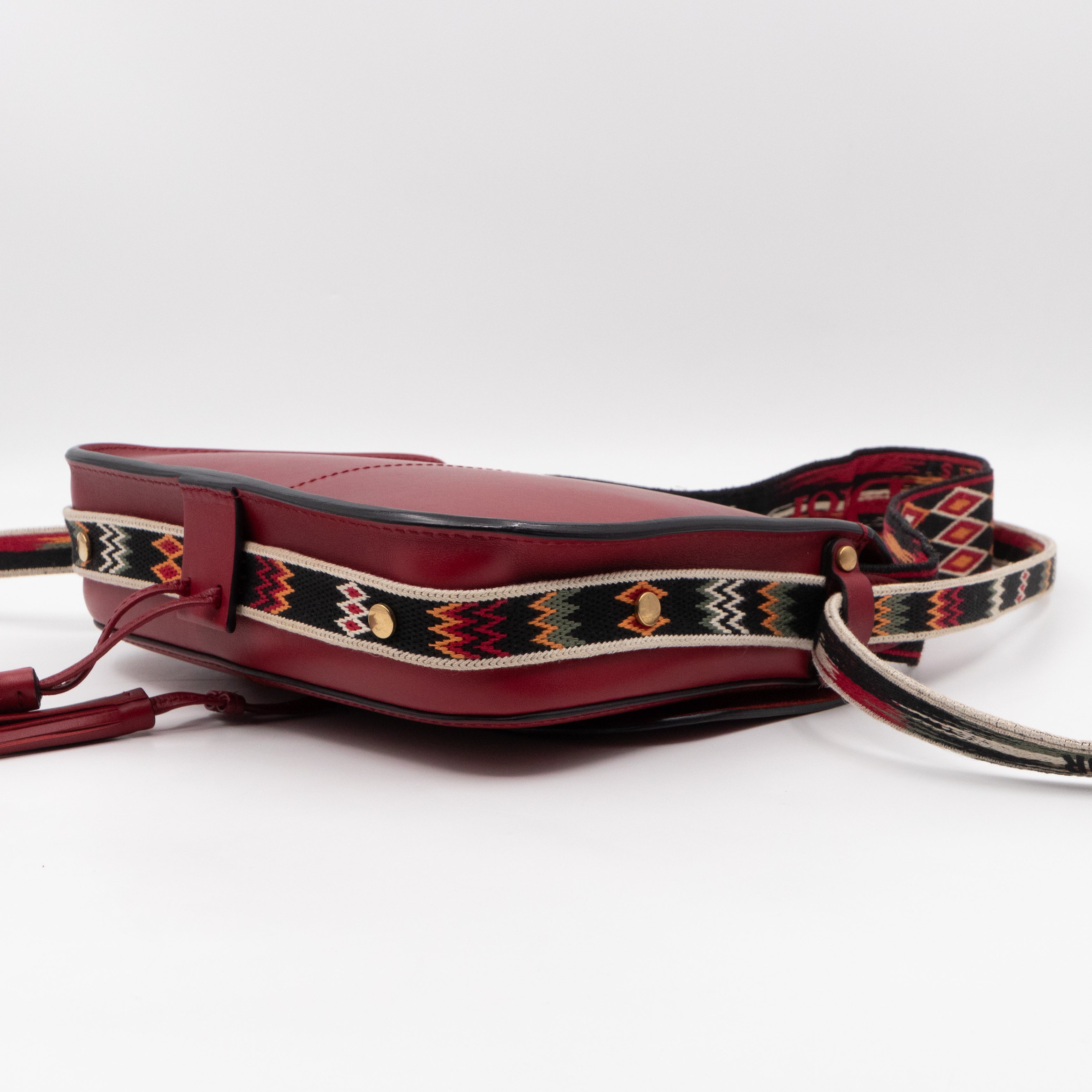 DioRodeo Flap Bag Burgundy Leather