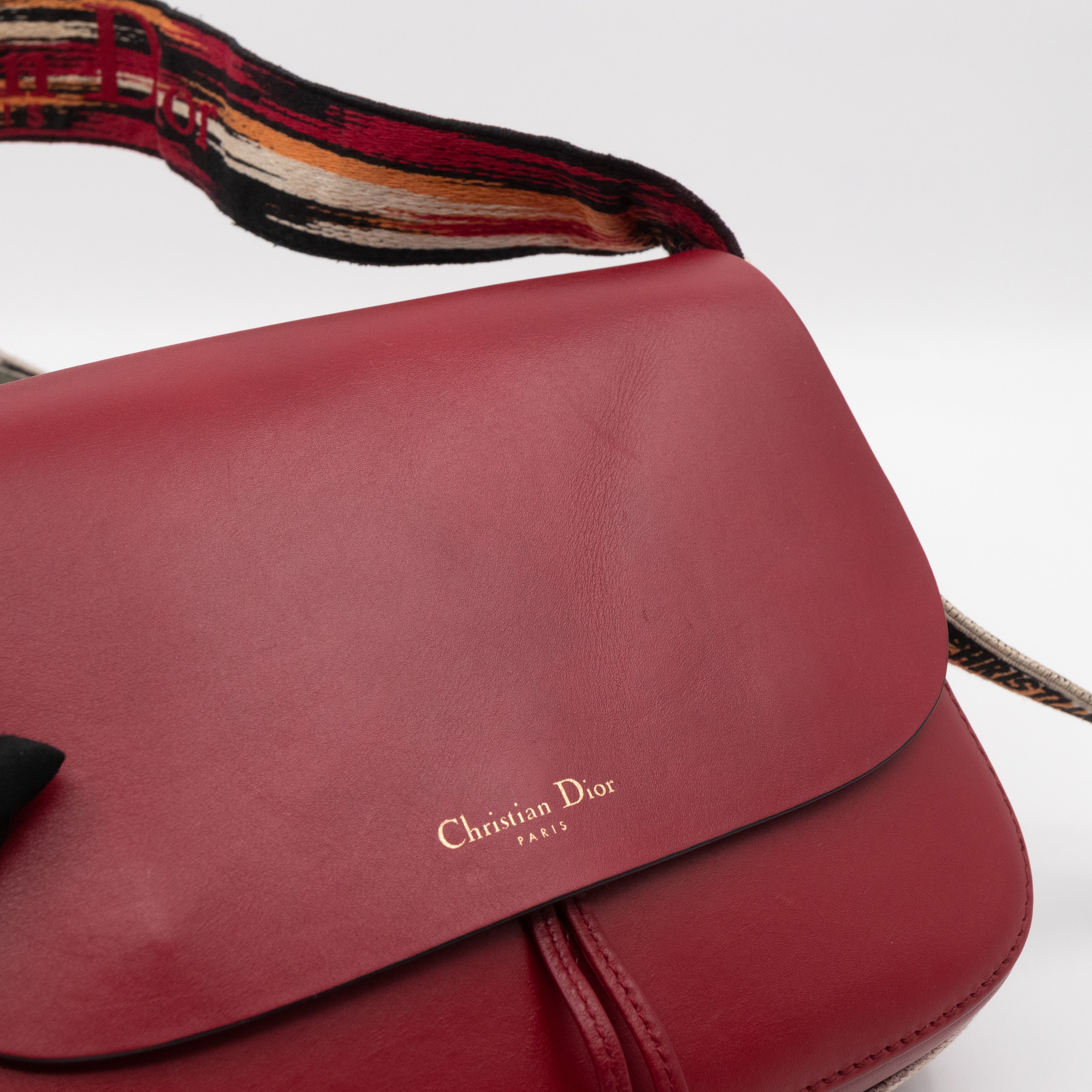 DioRodeo Flap Bag Burgundy Leather