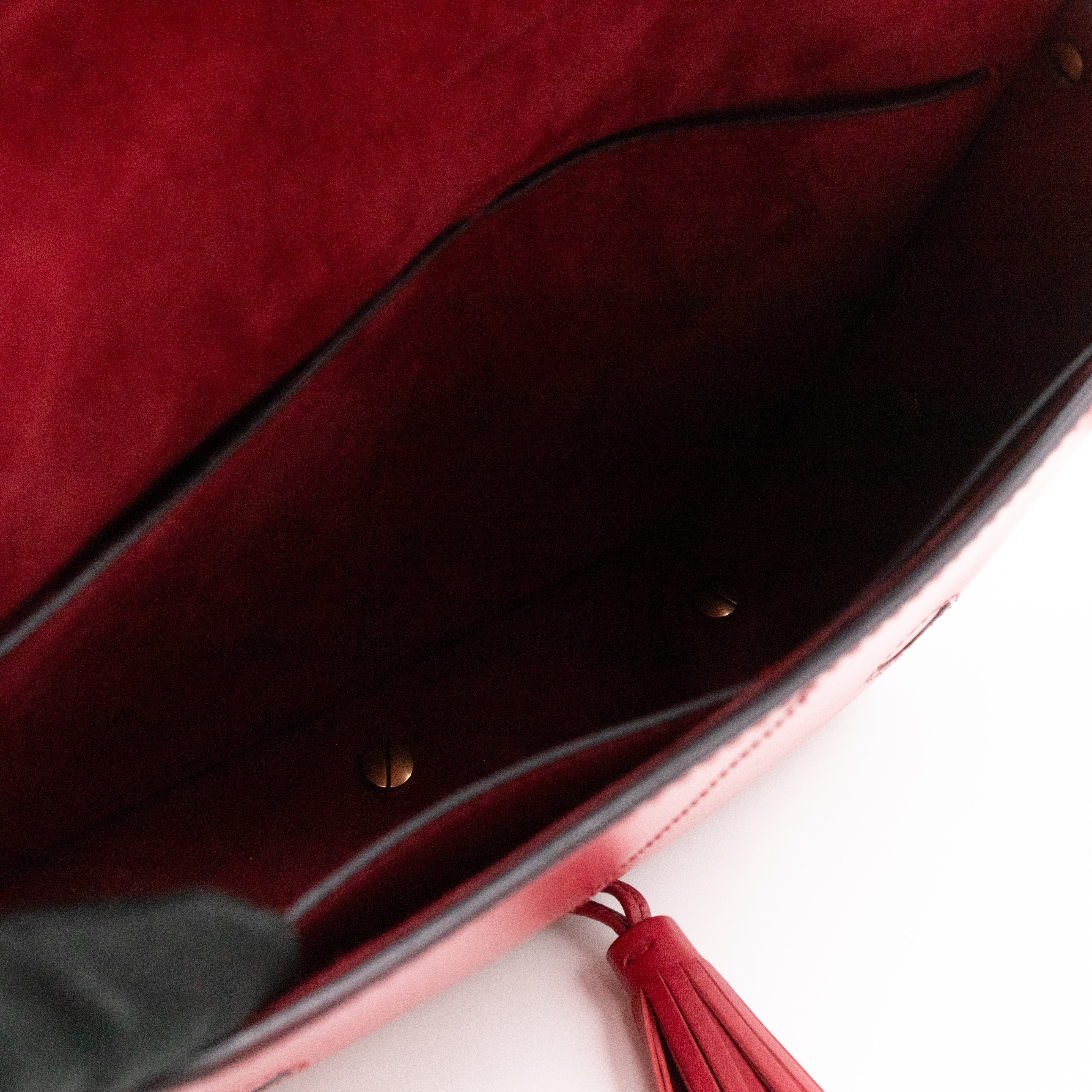 DioRodeo Flap Bag Burgundy Leather