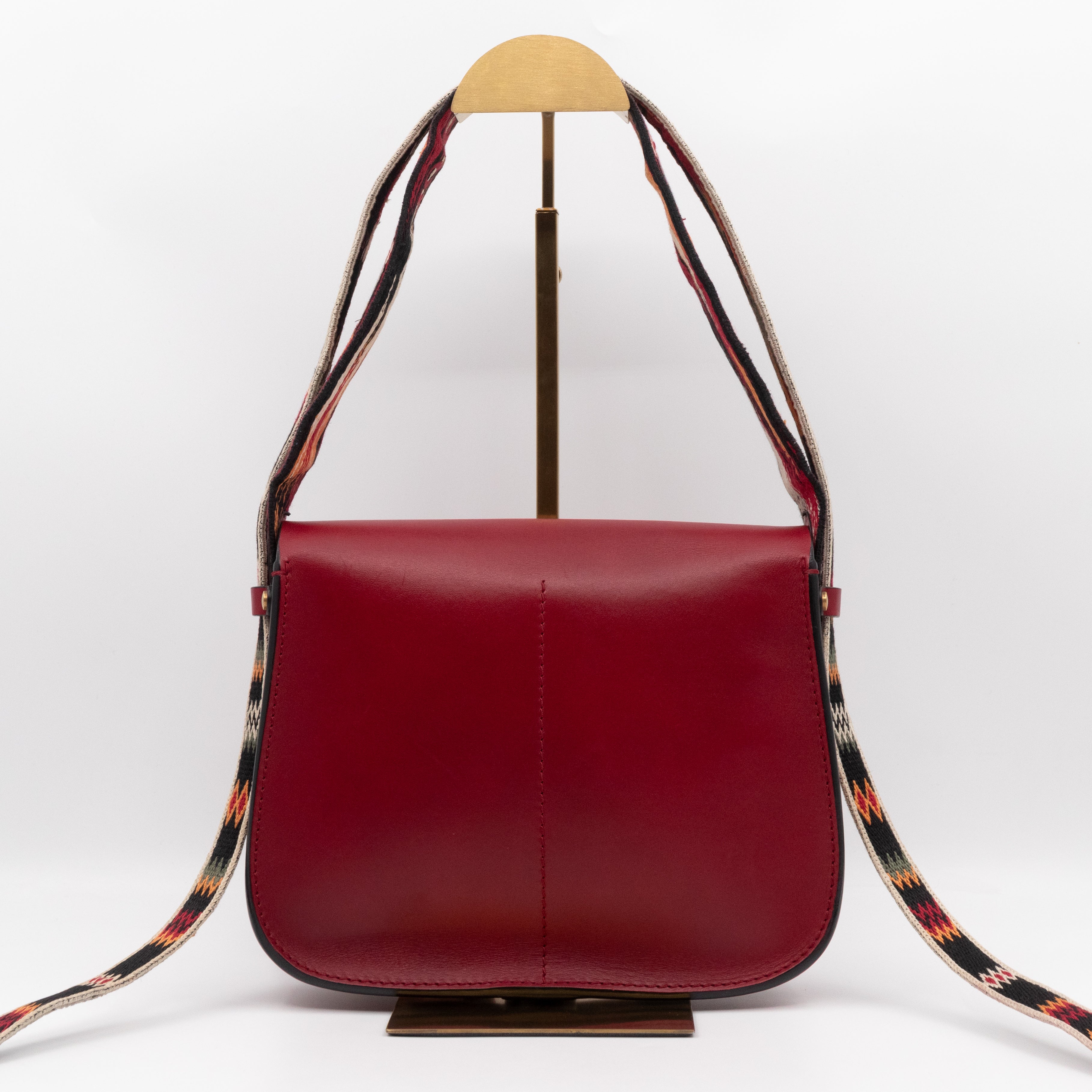 DioRodeo Flap Bag Burgundy Leather