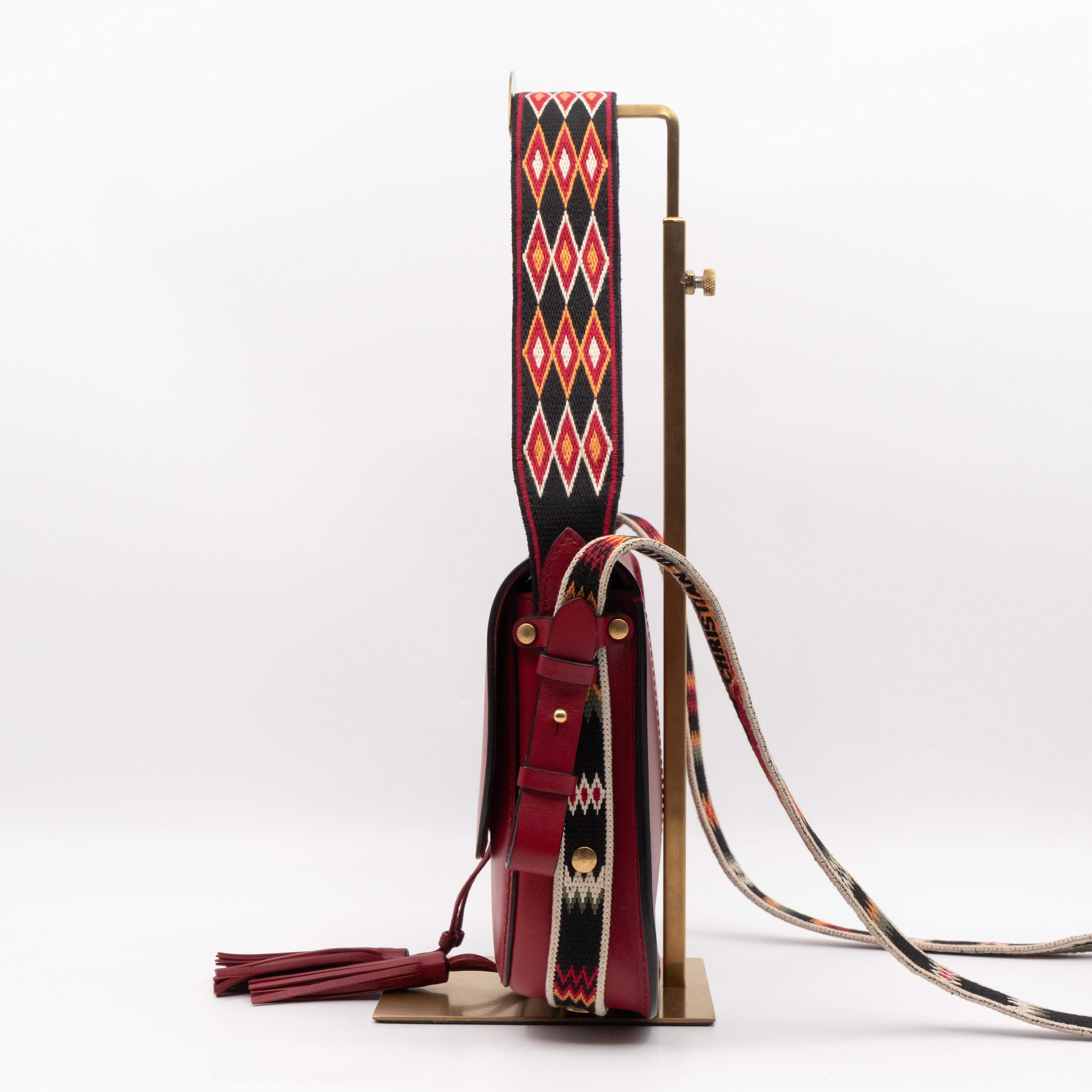 DioRodeo Flap Bag Burgundy Leather