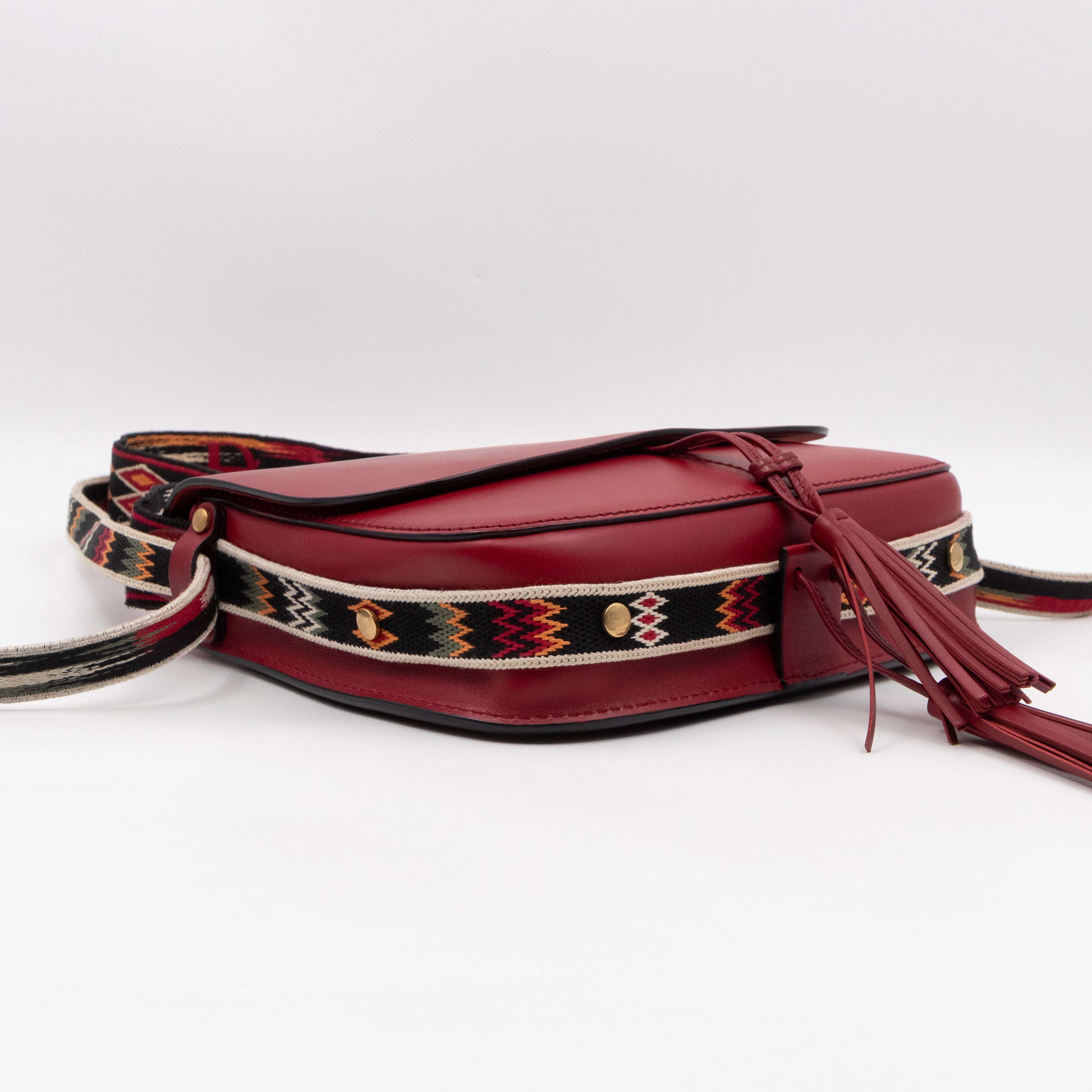 DioRodeo Flap Bag Burgundy Leather