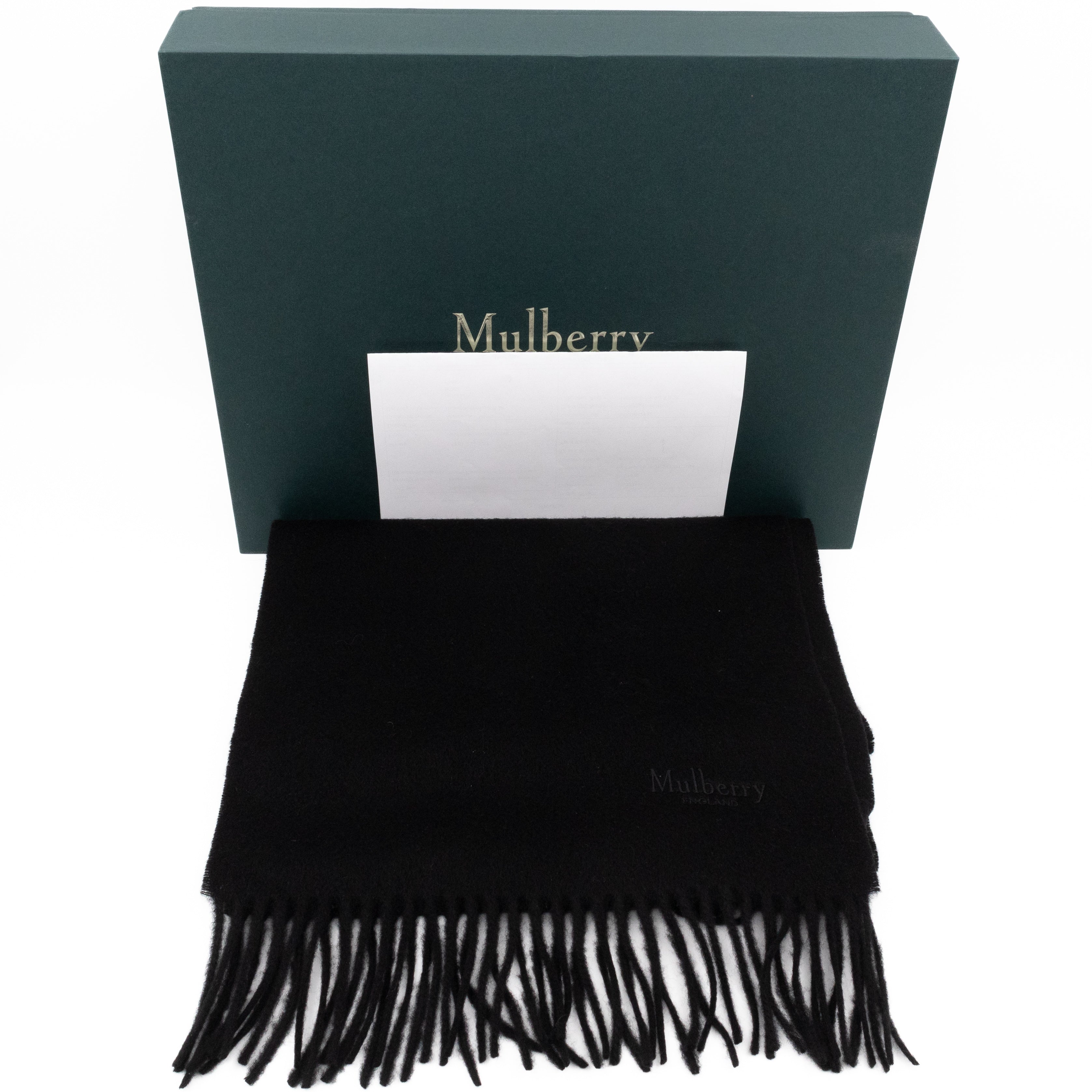 Small Solid Scarf Black Merino Wool