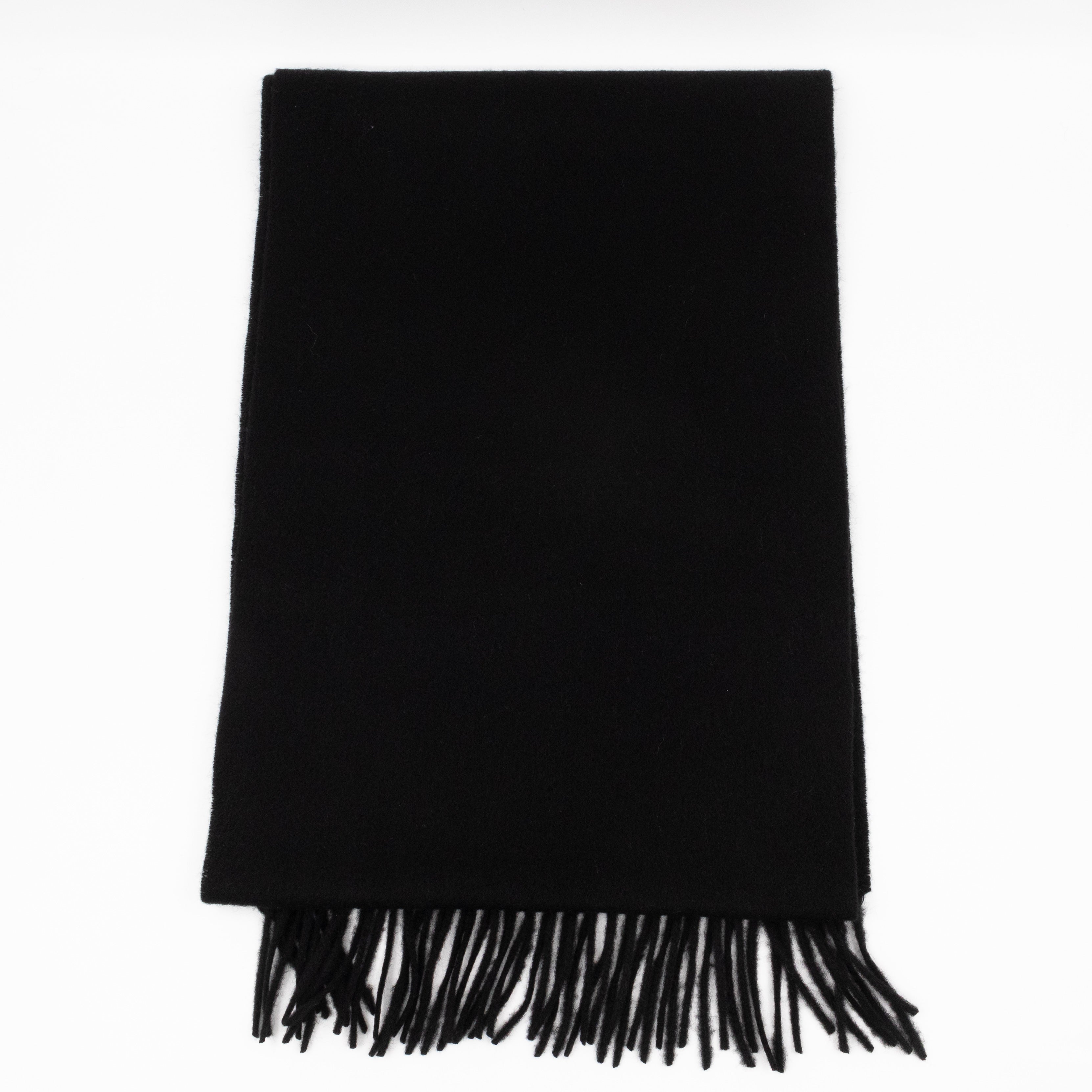 Small Solid Scarf Black Merino Wool
