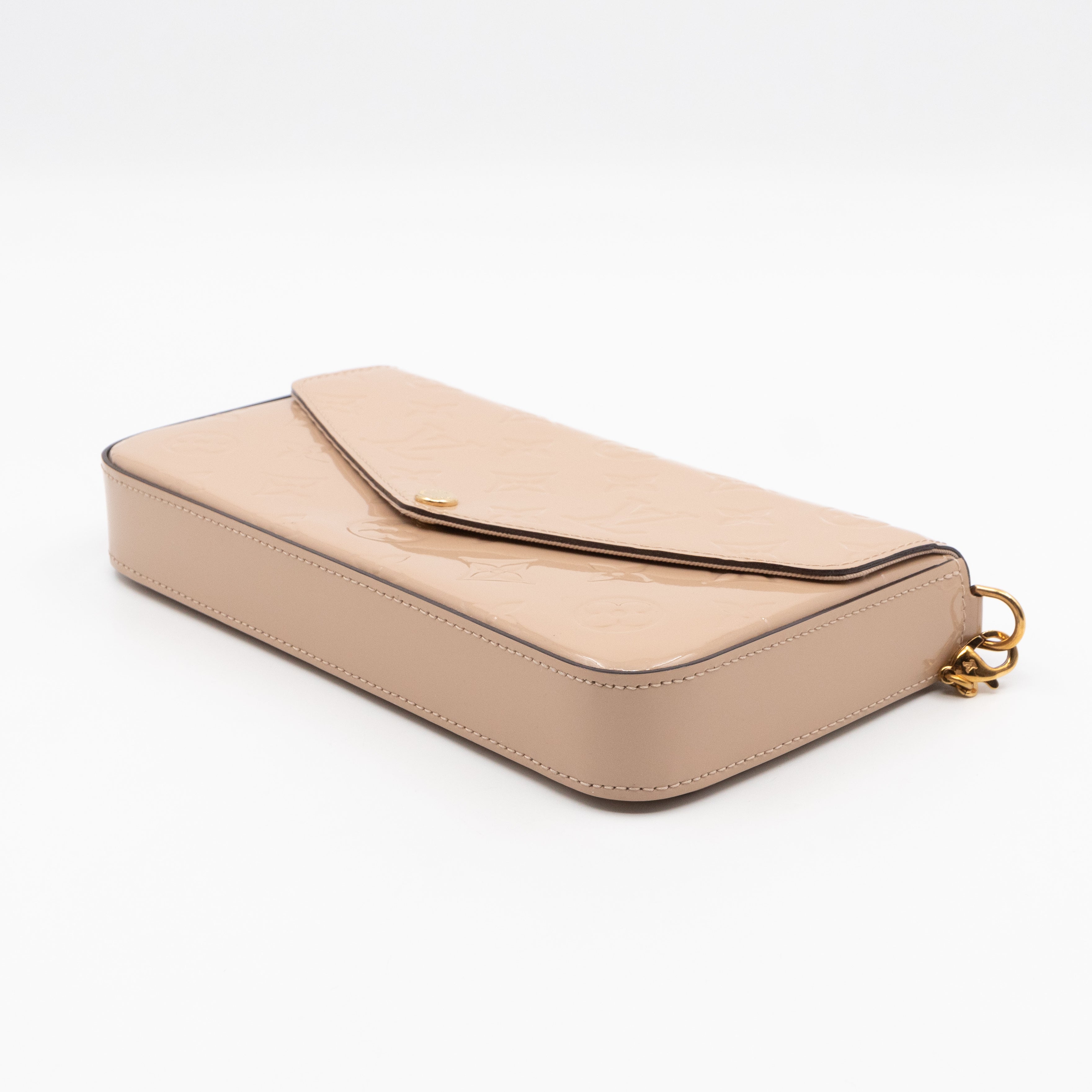 Pochette Felicie Beige Vernis Leather