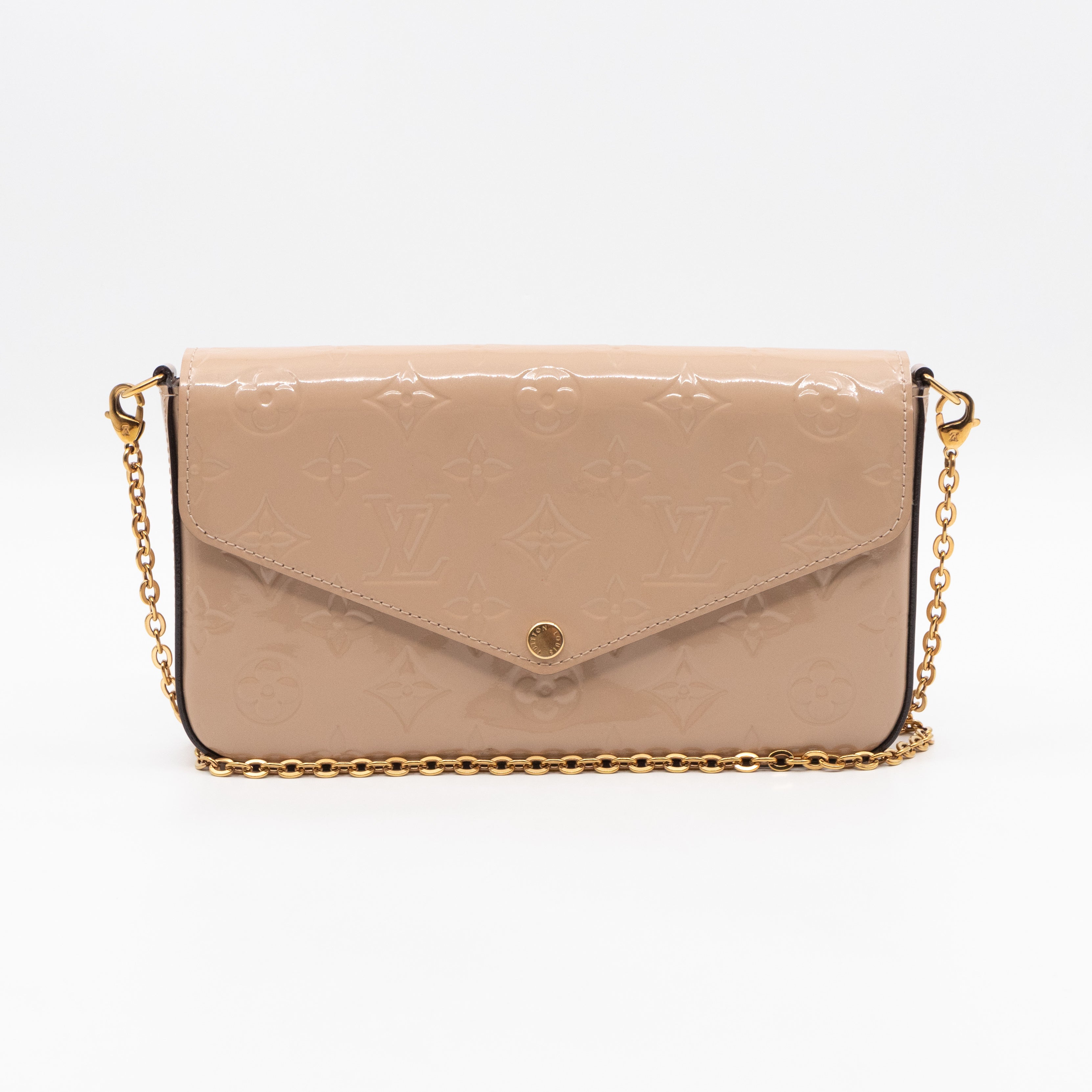 Pochette Felicie Beige Vernis Leather