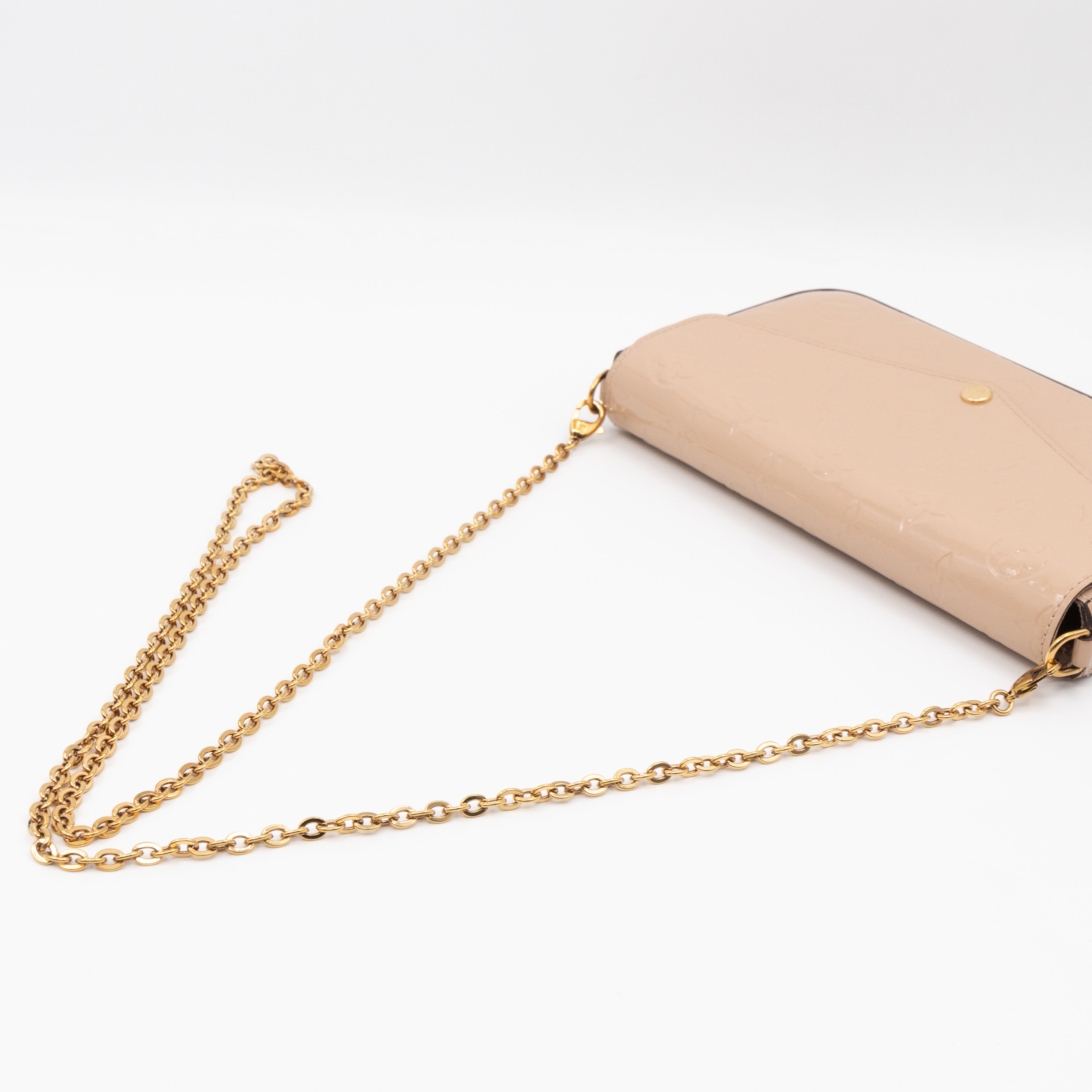 Pochette Felicie Beige Vernis Leather