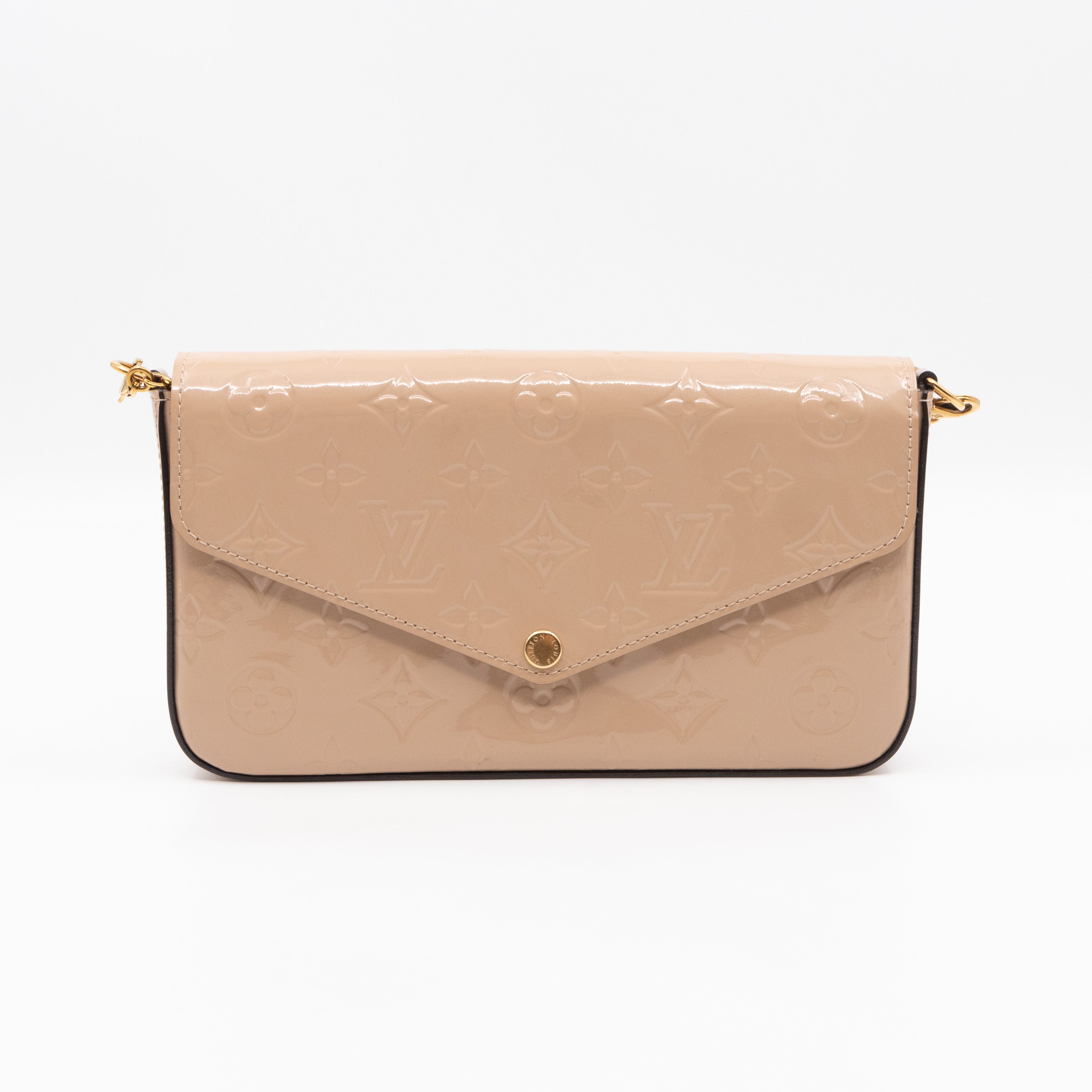 Pochette Felicie Beige Vernis Leather