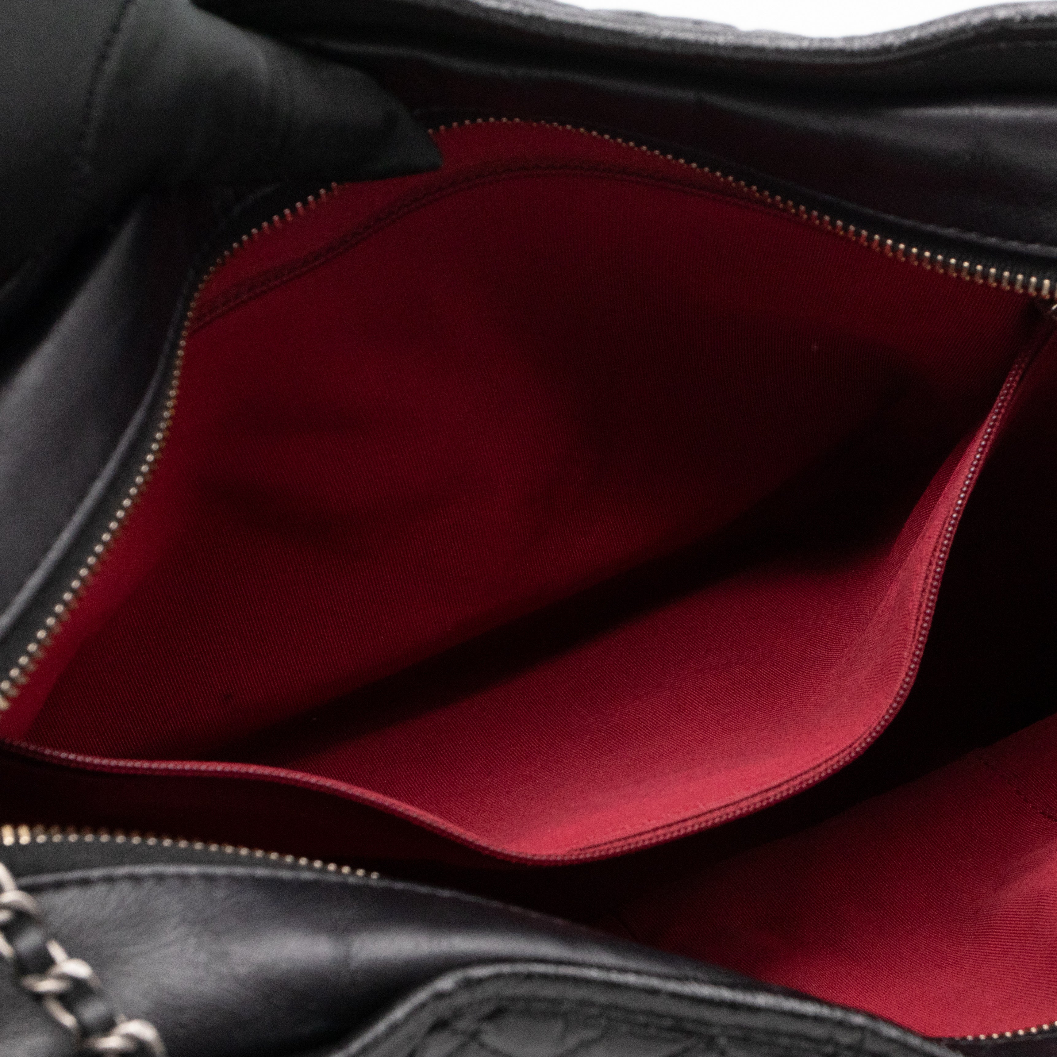 Gabrielle Hobo Maxi Black Calfskin Leather