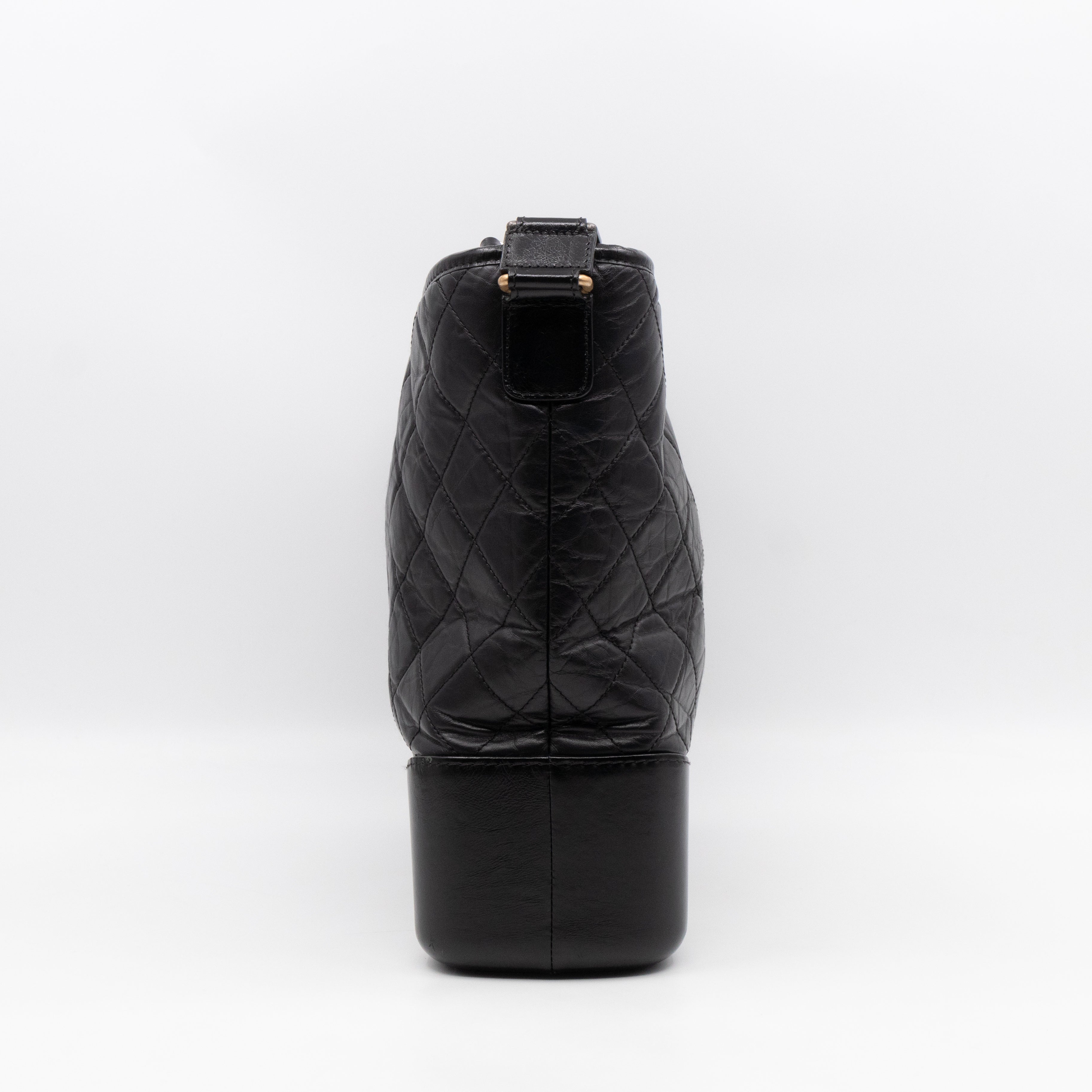 Gabrielle Hobo Maxi Black Calfskin Leather