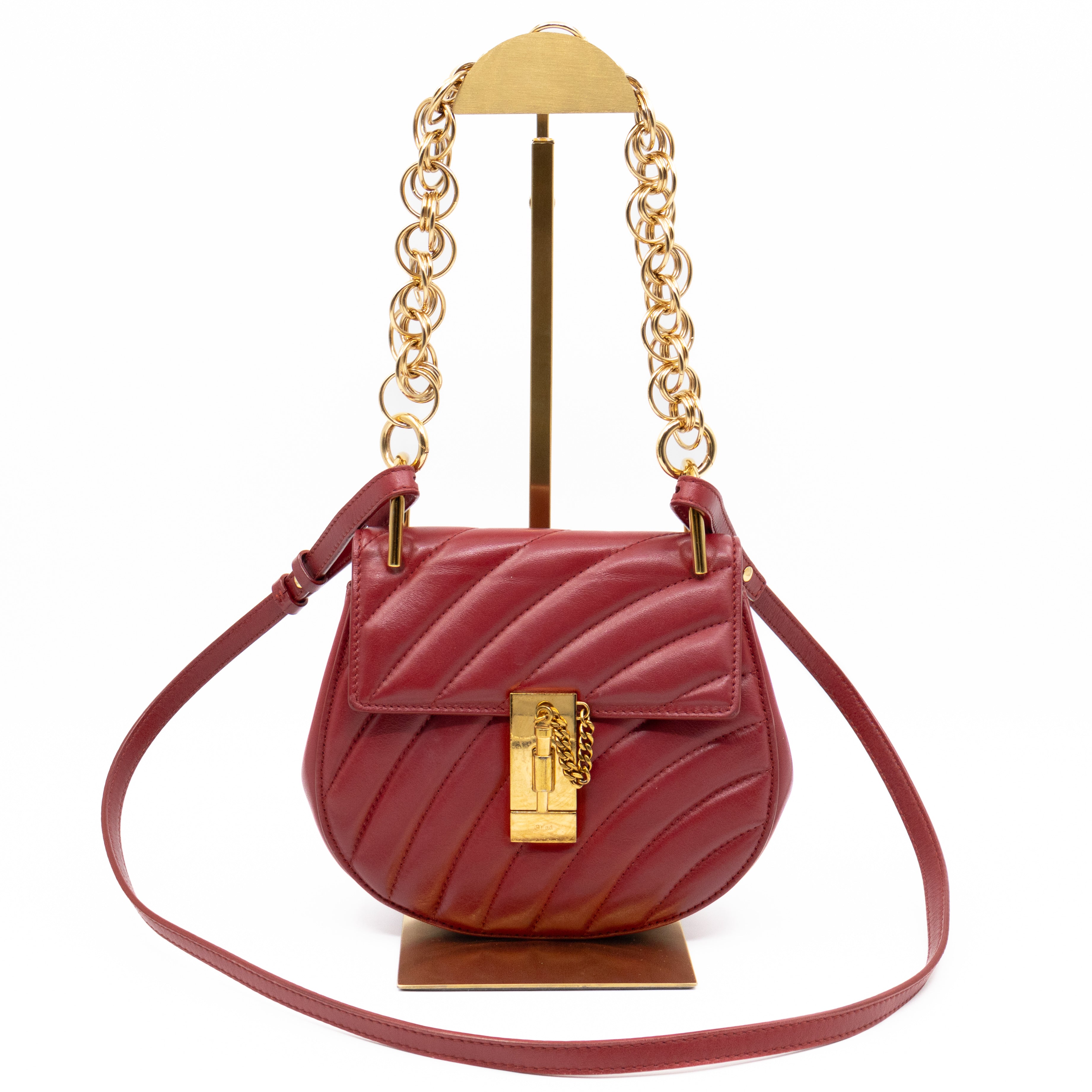 Mini Drew Burgundy Leather