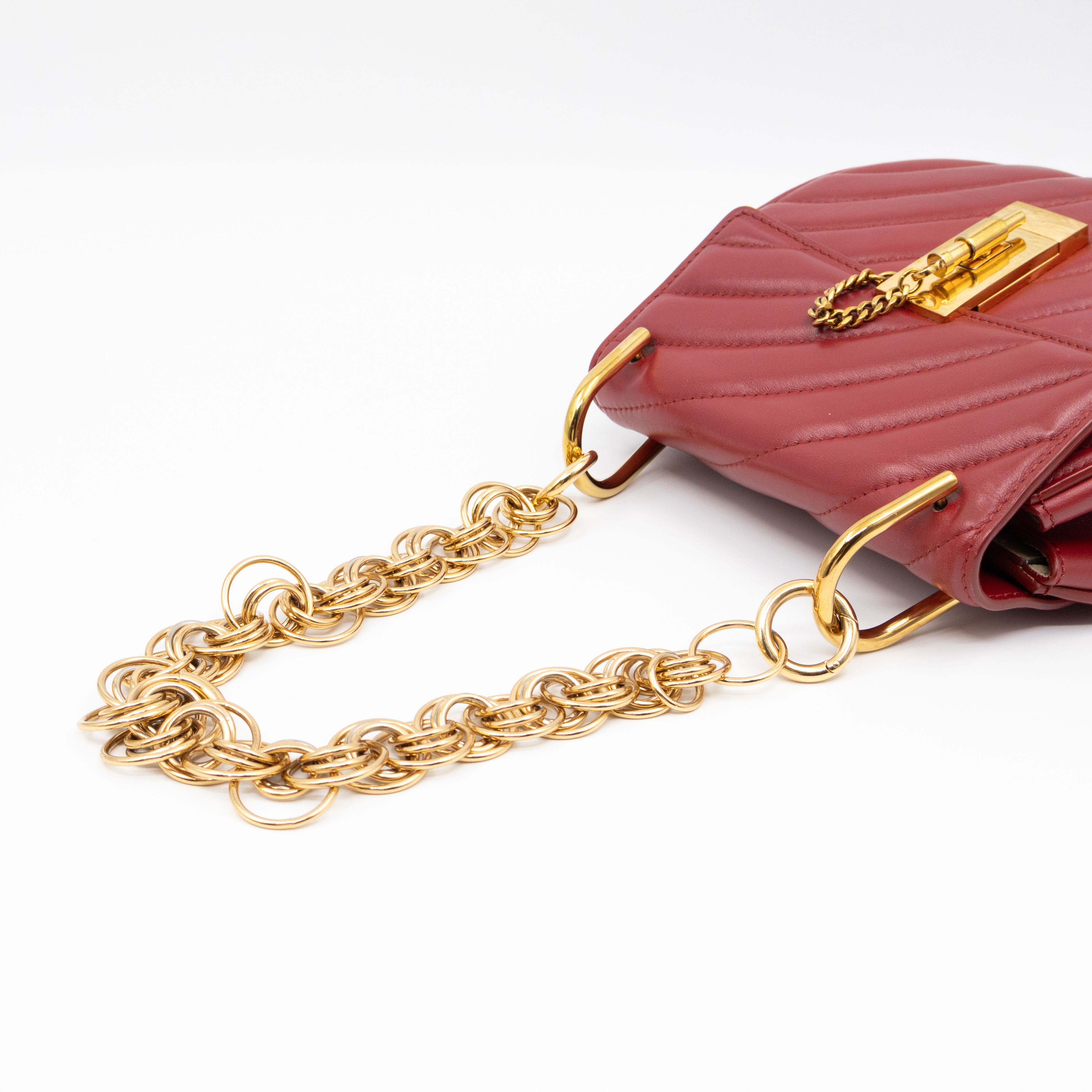 Mini Drew Burgundy Leather