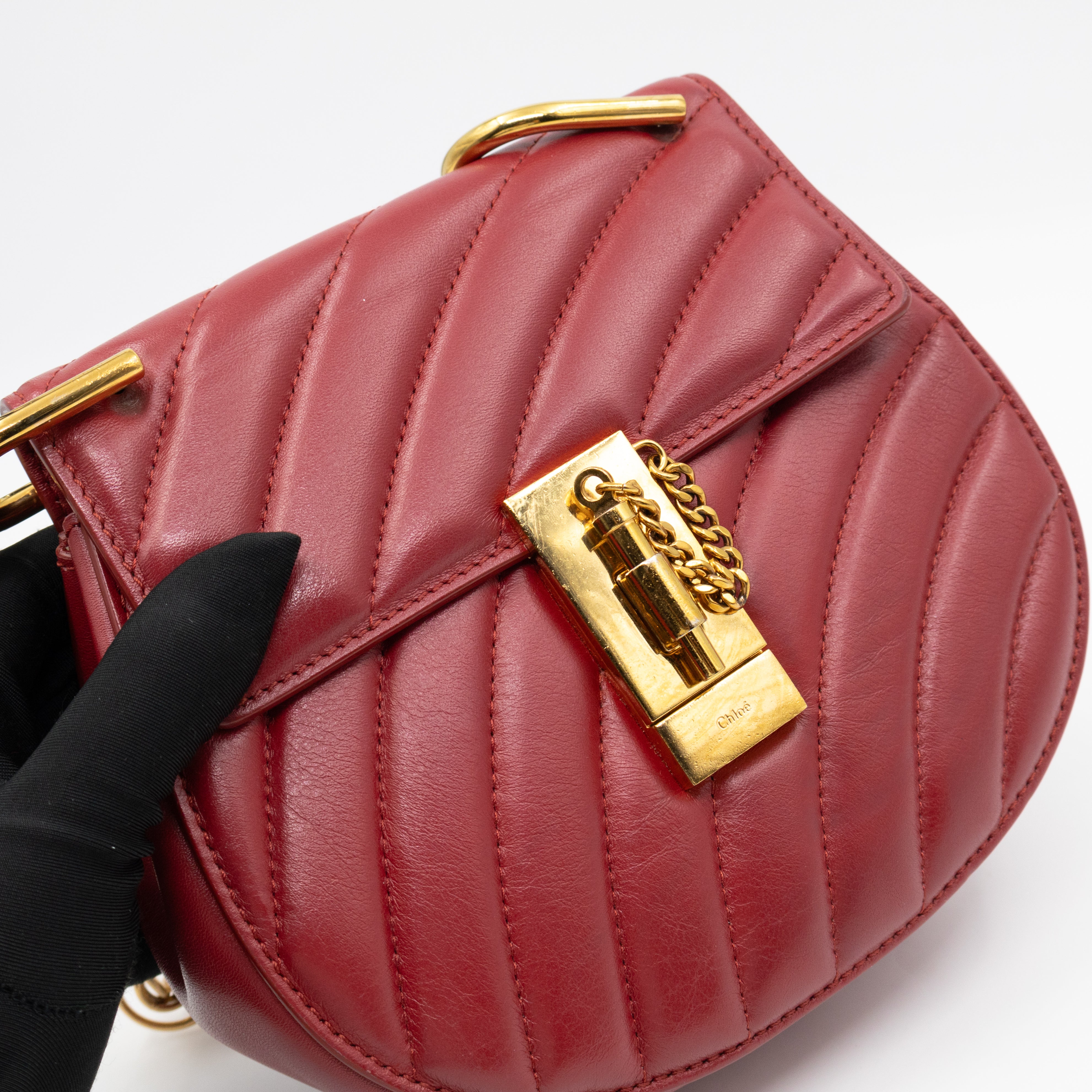 Mini Drew Burgundy Leather