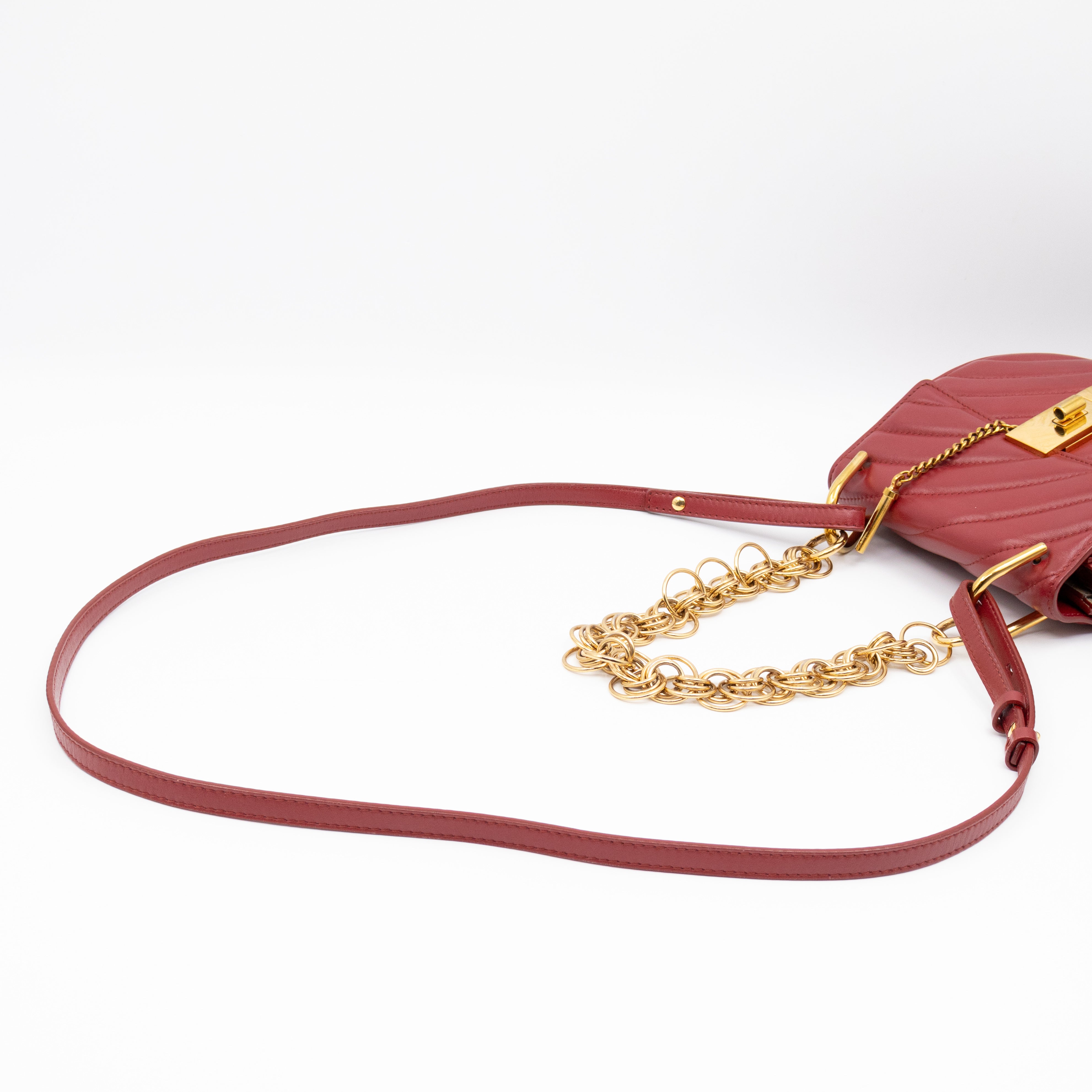 Mini Drew Burgundy Leather