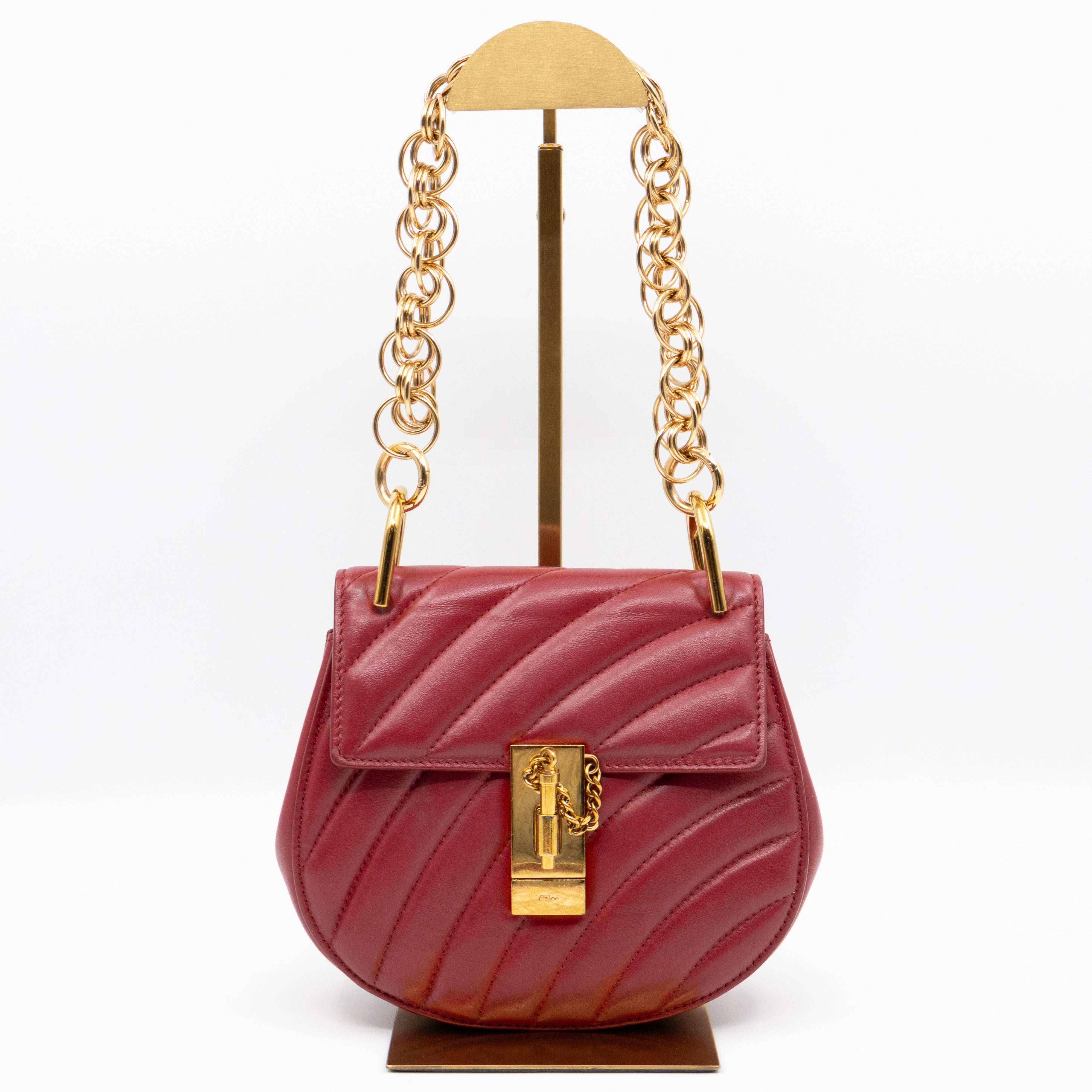 Mini Drew Burgundy Leather