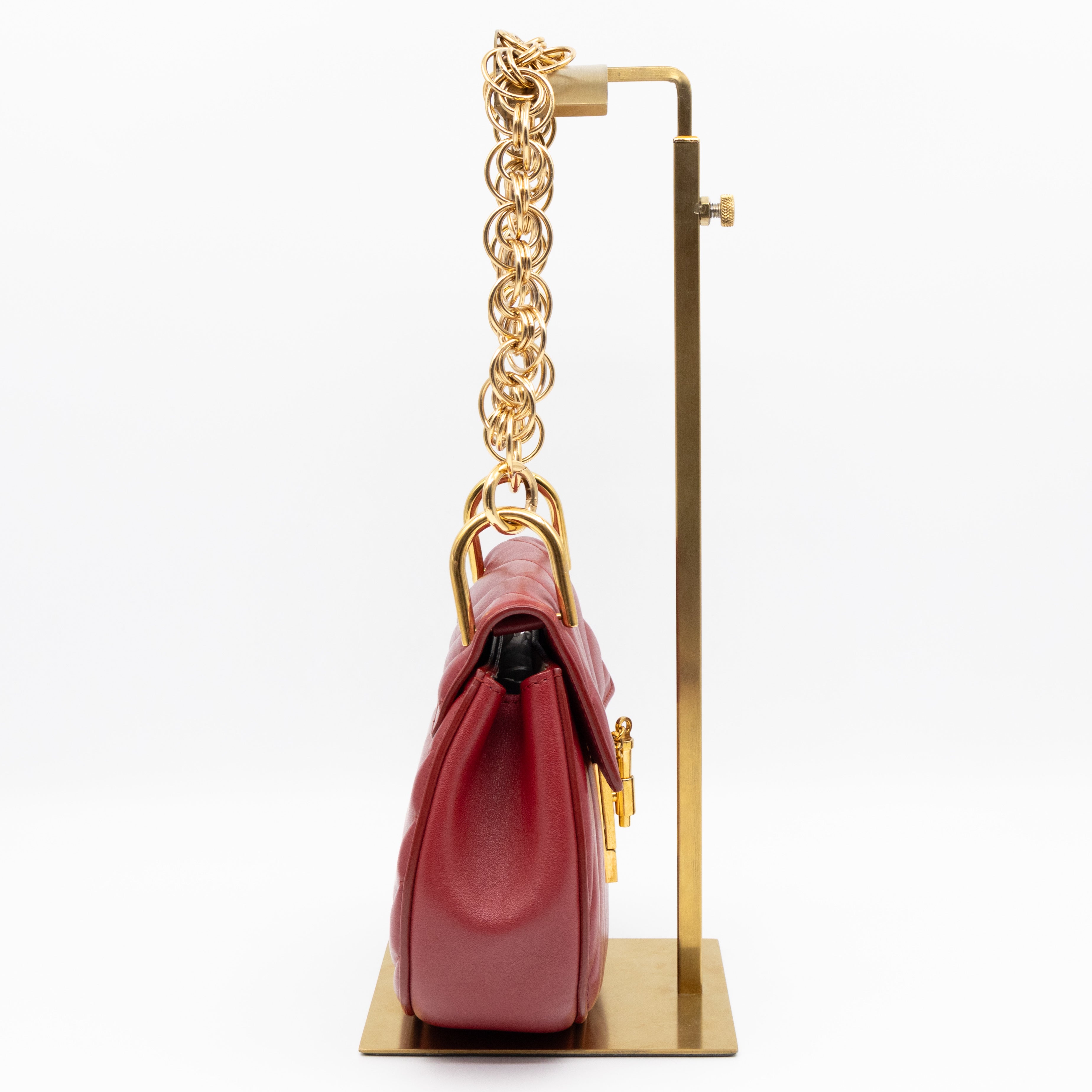 Mini Drew Burgundy Leather